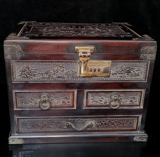 Chinese Antique Phoenix Flying Jewelry Box