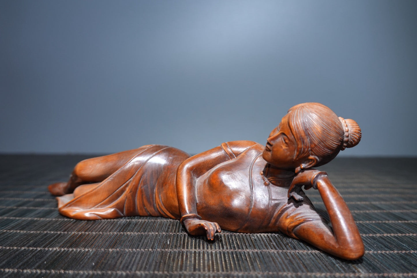 Huangyangmu finely carved girl statue