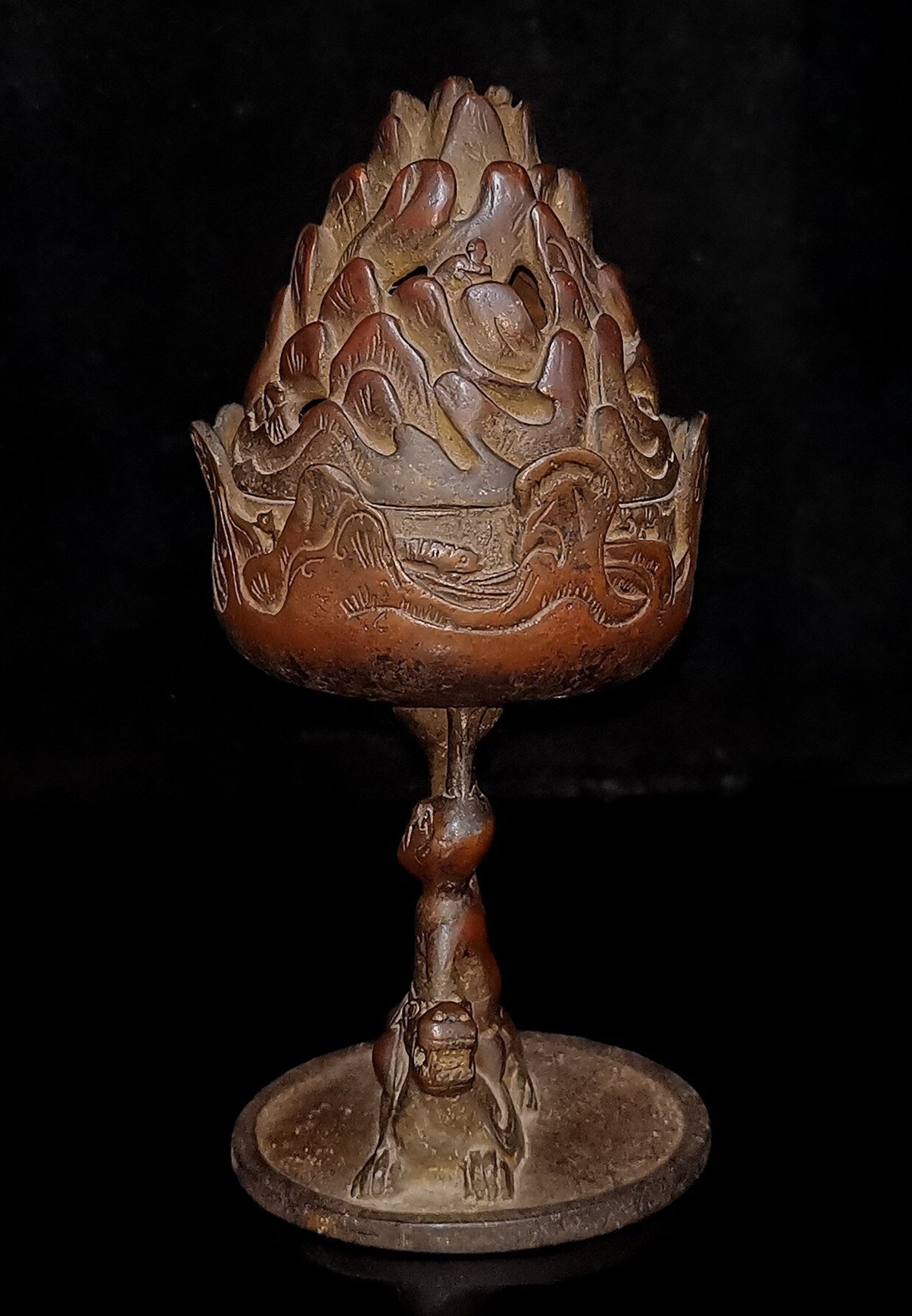 Chinese antique pure copper incense burner
