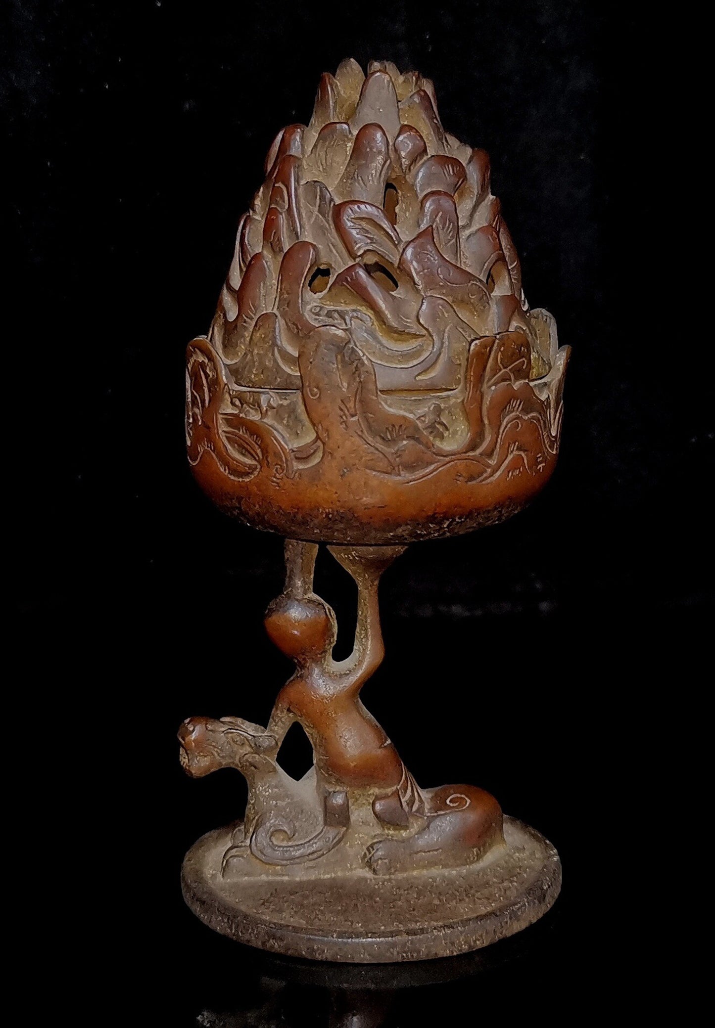 Chinese antique pure copper incense burner