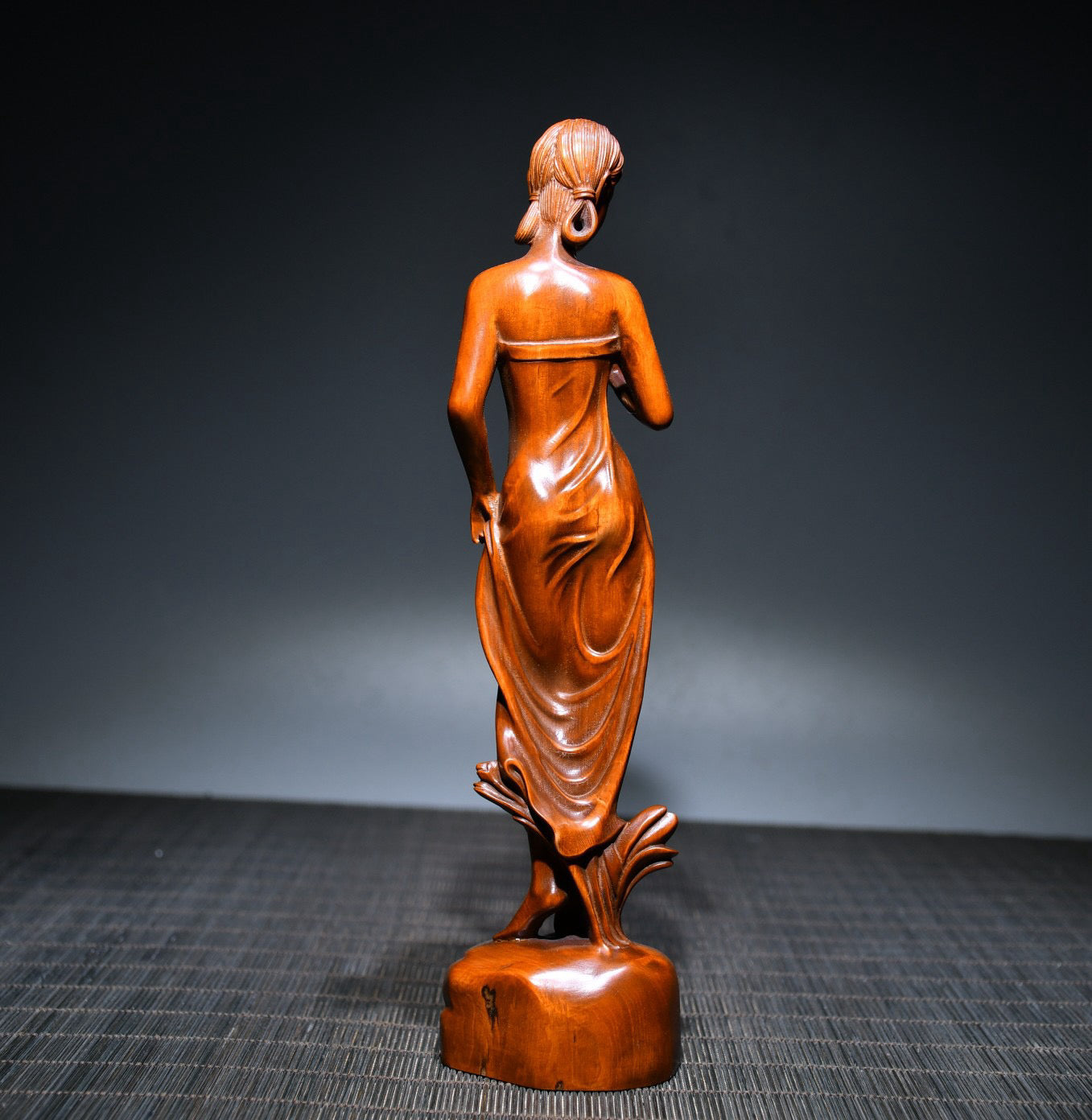 Huangyangmu finely carved girl statue
