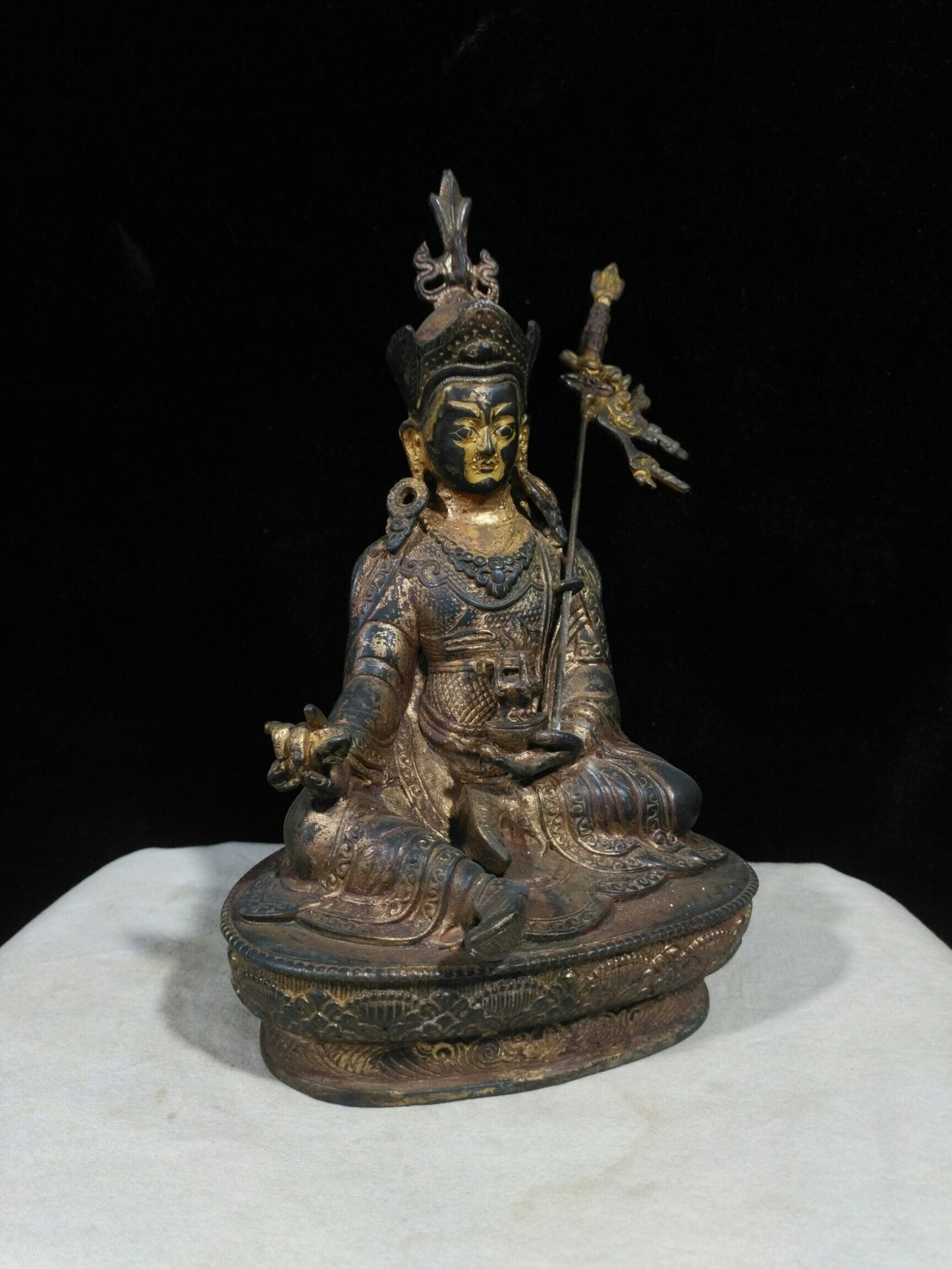 Chinese antique pure copper "Lotus Life Master"