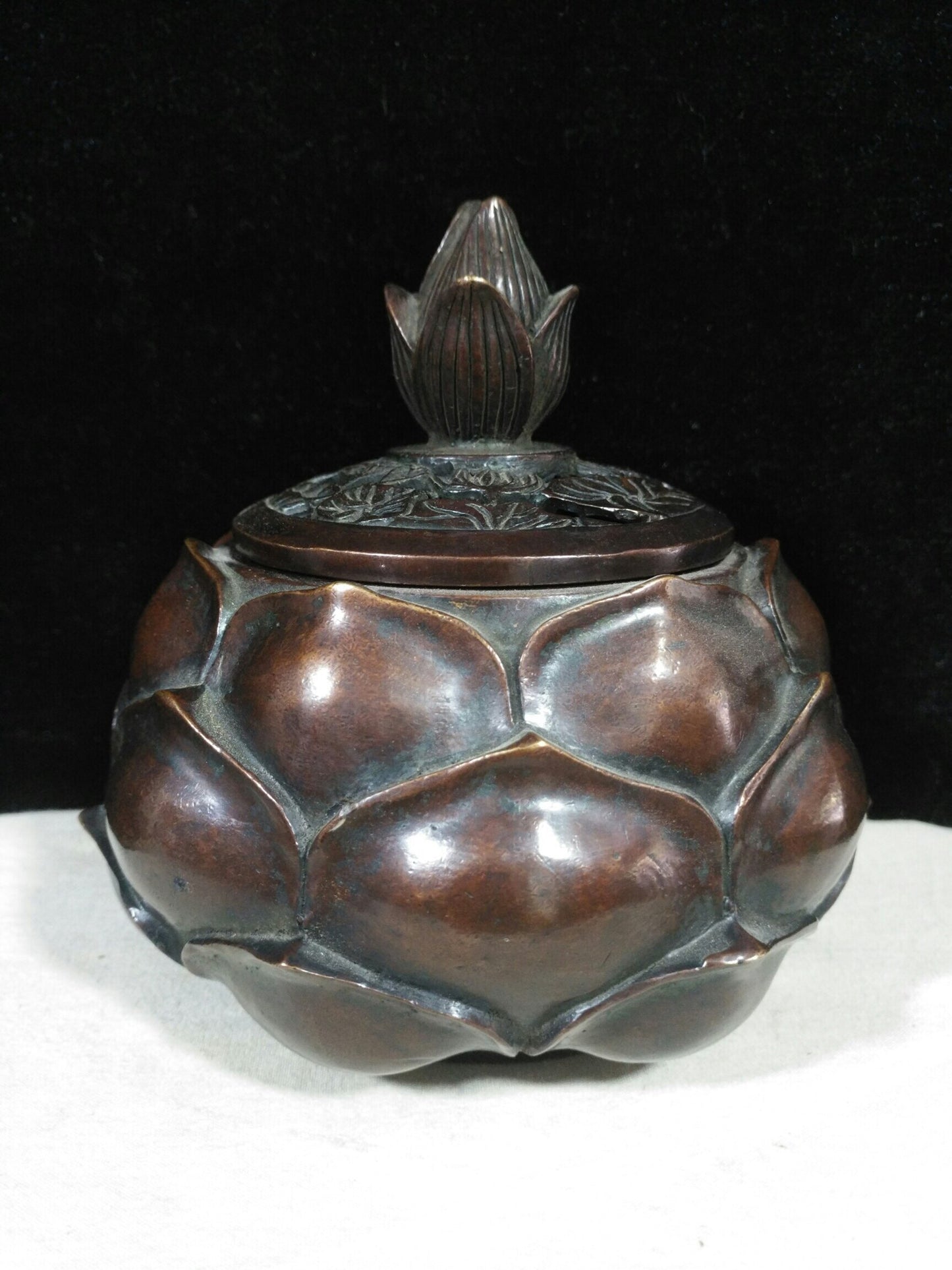 Chinese antique pure copper "Lotus Incense Burner"