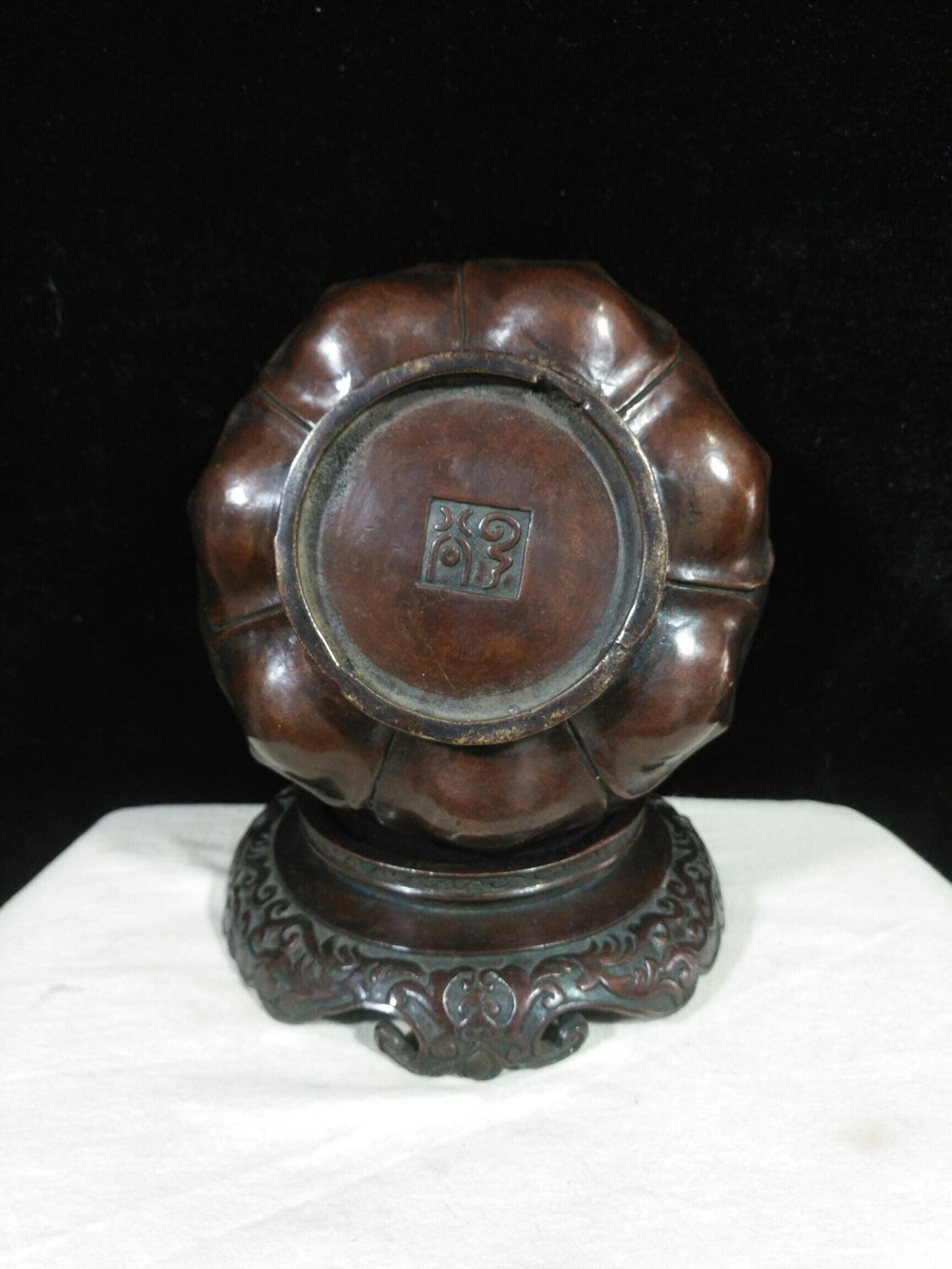 Chinese antique pure copper "Lotus Incense Burner"