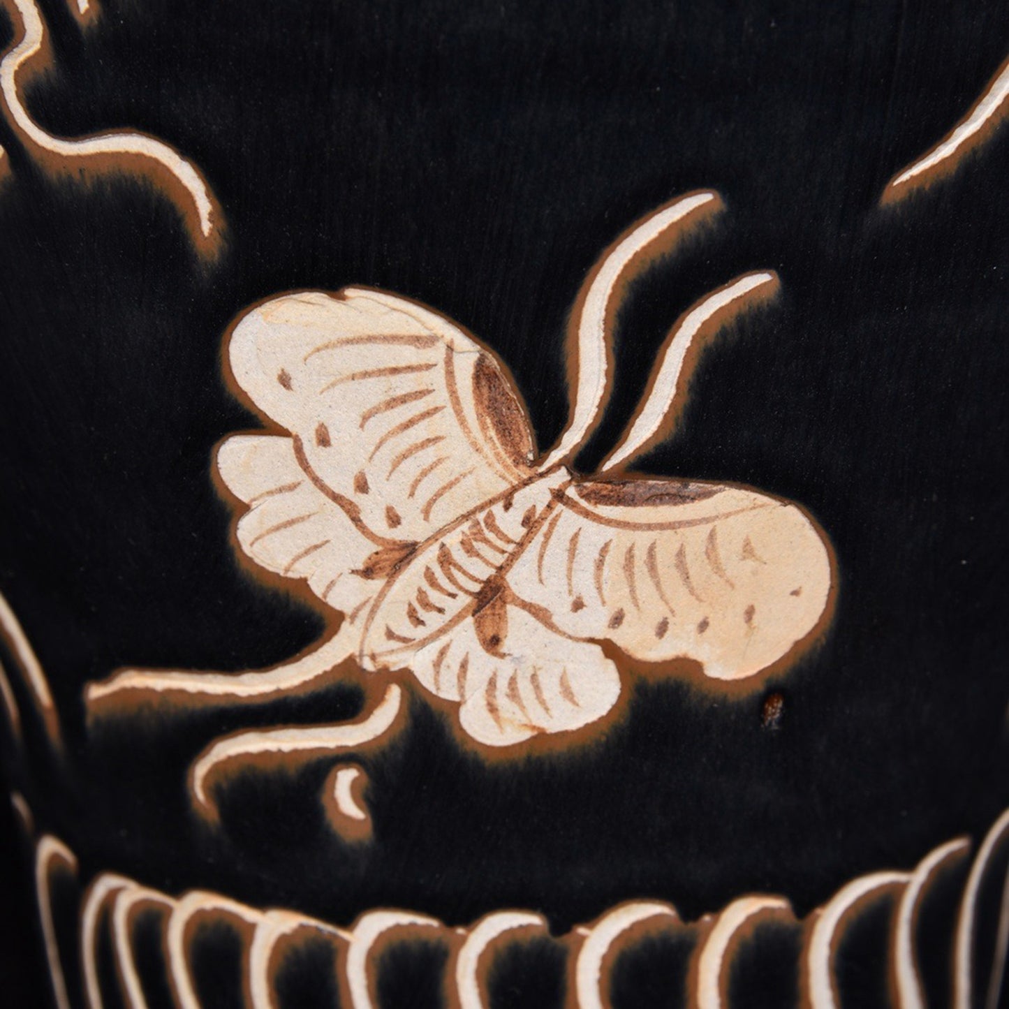 Butterfly patterned plum vase