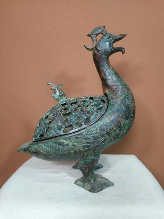 Chinese antique bronze "Treasure Duck Fragrant Smoking Stove"