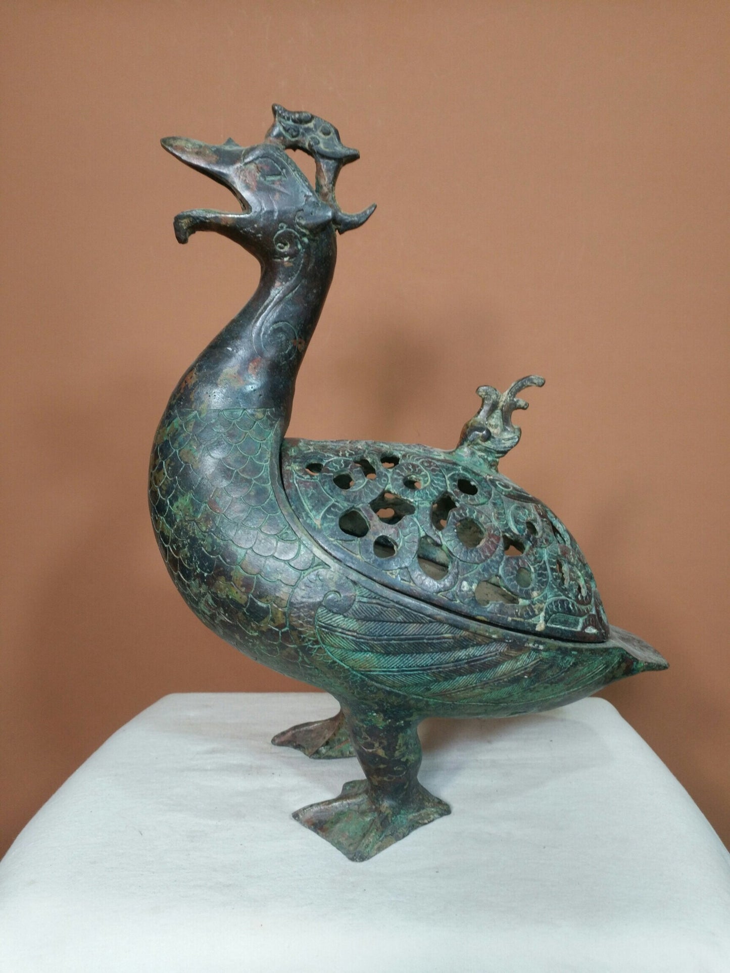 Chinese antique bronze "Treasure Duck Fragrant Smoking Stove"