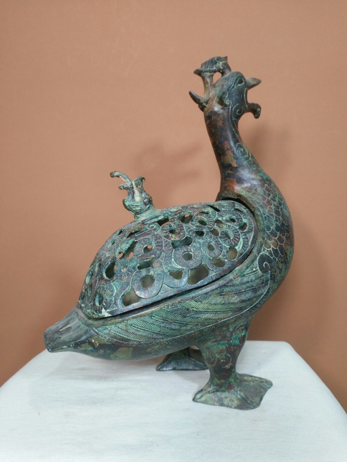 Chinese antique bronze "Treasure Duck Fragrant Smoking Stove"