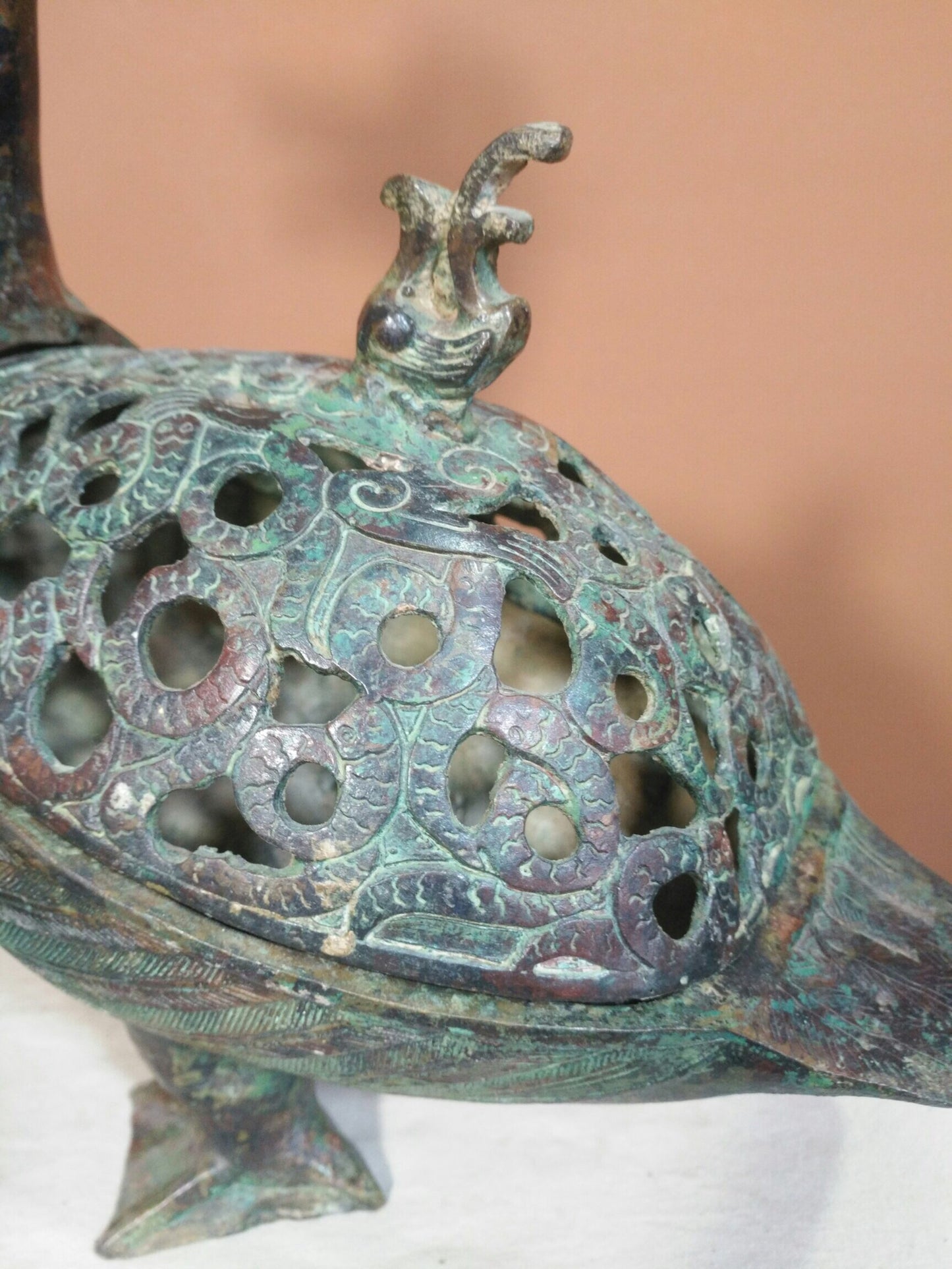 Chinese antique bronze "Treasure Duck Fragrant Smoking Stove"