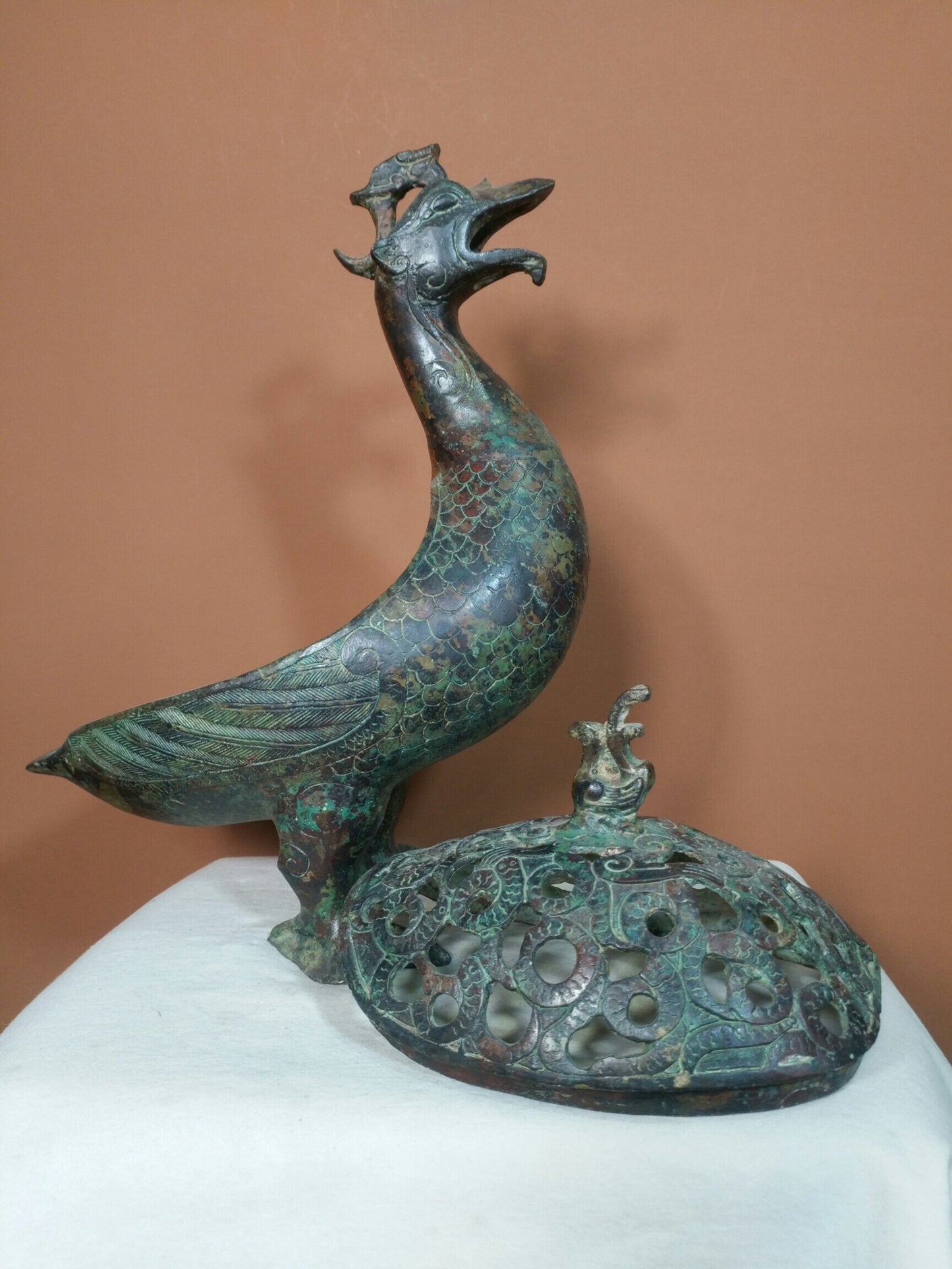 Chinese antique bronze "Treasure Duck Fragrant Smoking Stove"