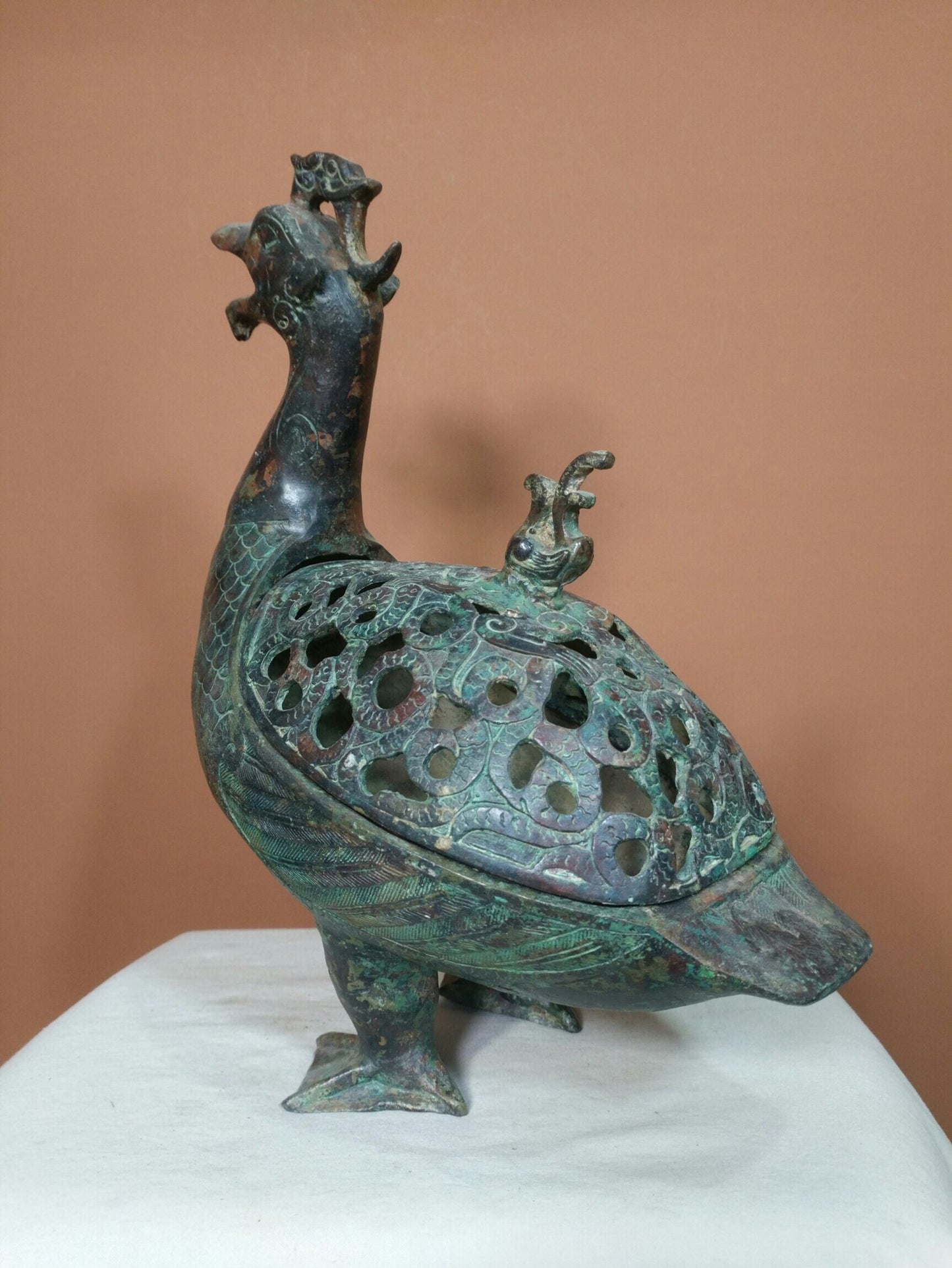Chinese antique bronze "Treasure Duck Fragrant Smoking Stove"