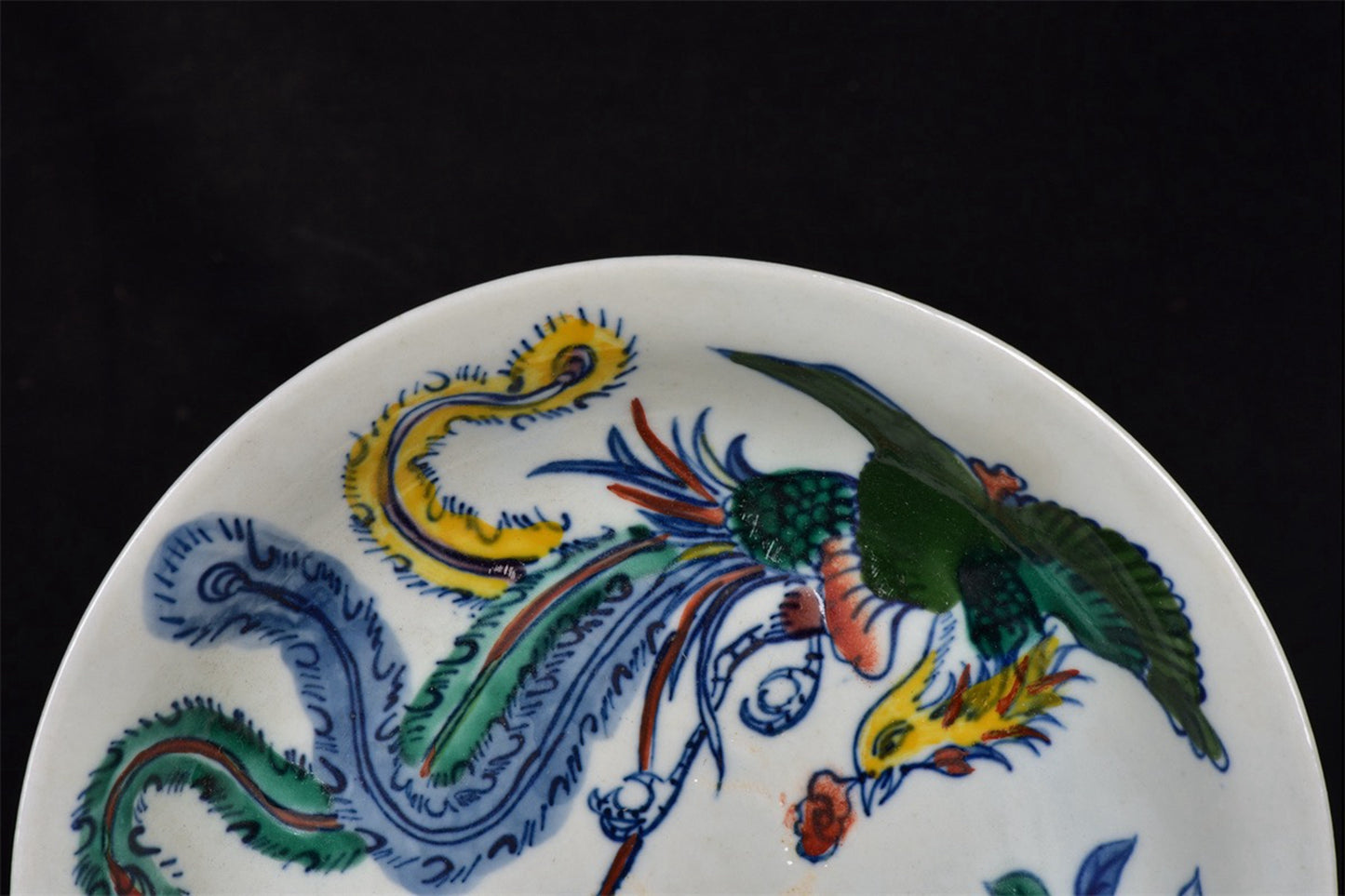 Chinese Antique Colorful Phoenix Opera with Peony Pattern Shang Pan
