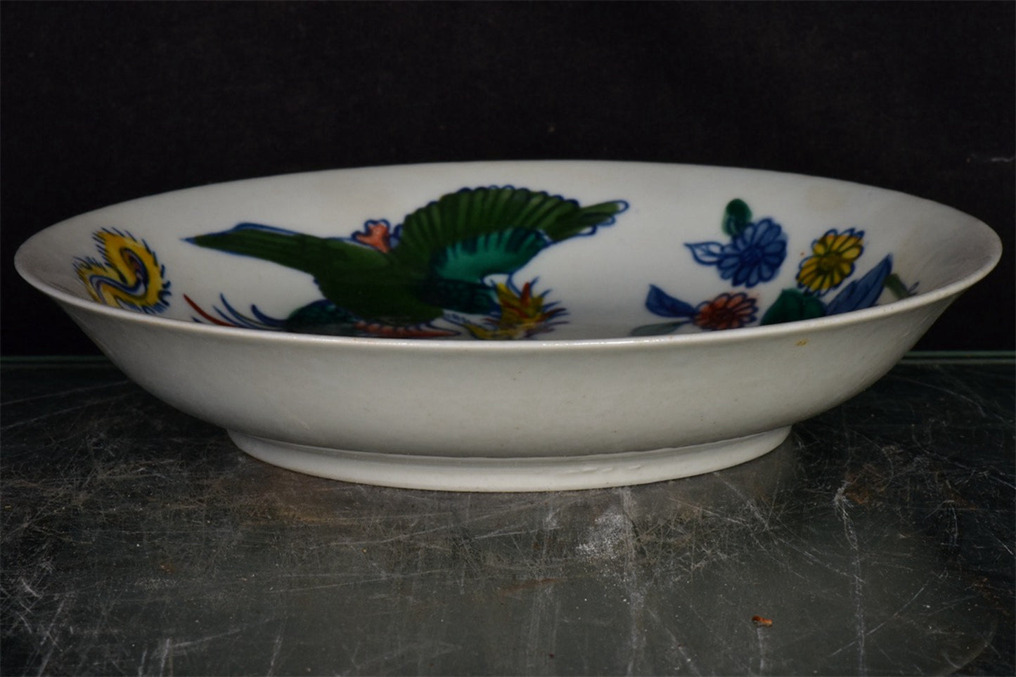 Chinese Antique Colorful Phoenix Opera with Peony Pattern Shang Pan