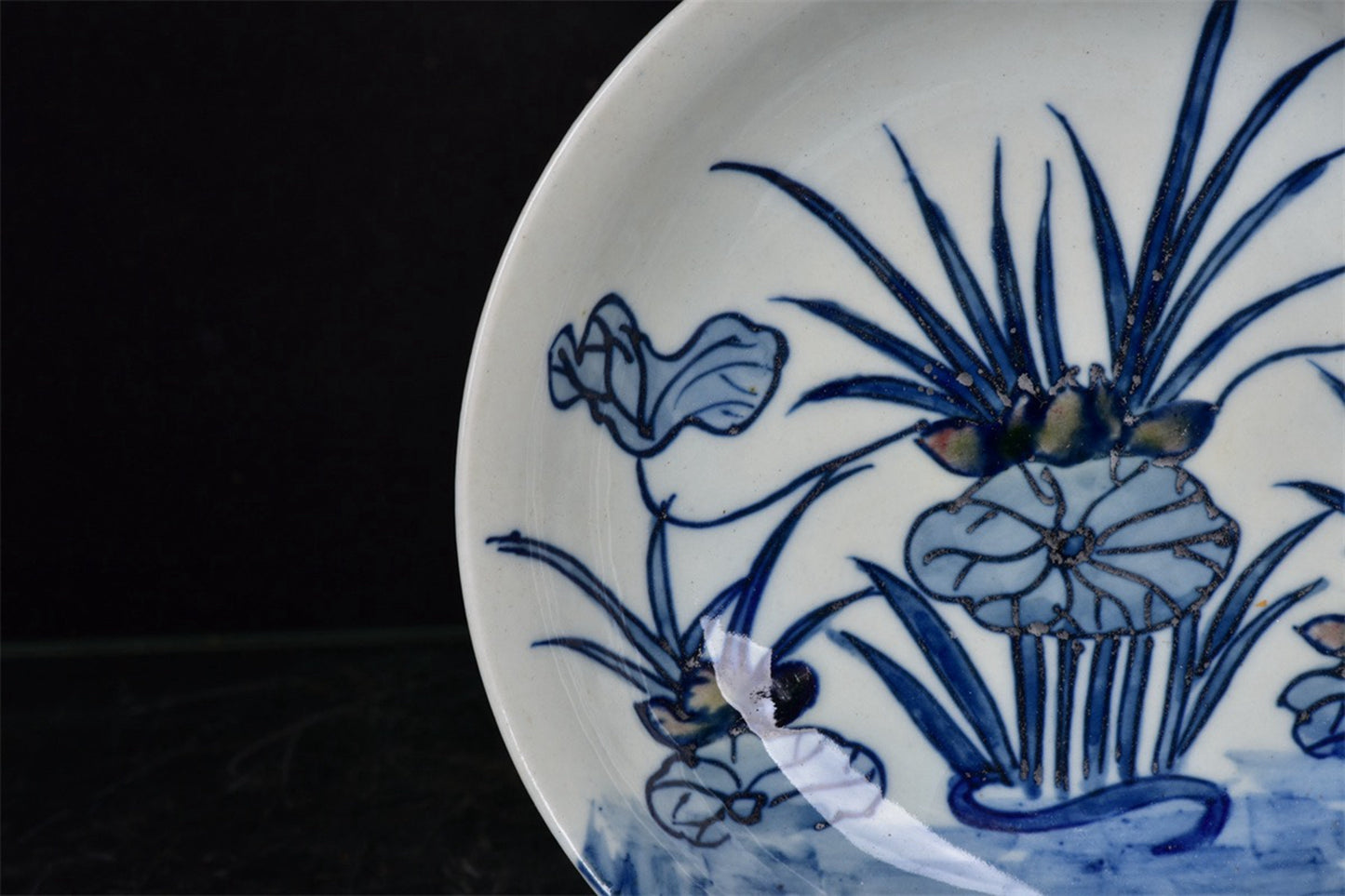 Chinese Antique Colorful Mandarin Duck Play with Water Pattern Shang Pan
