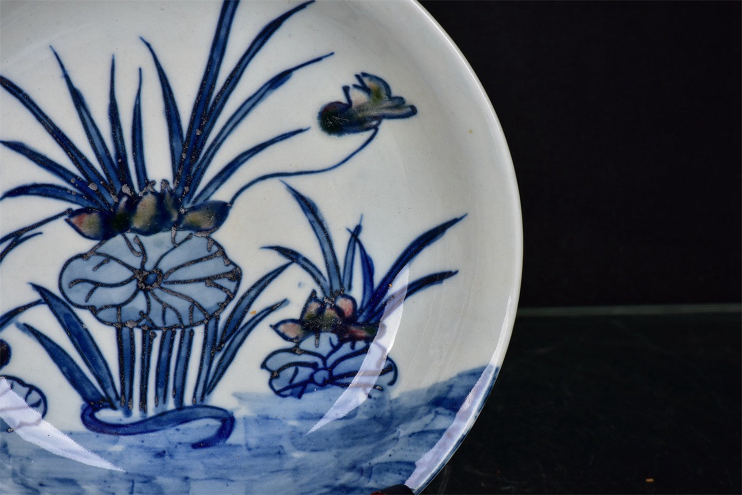 Chinese Antique Colorful Mandarin Duck Play with Water Pattern Shang Pan