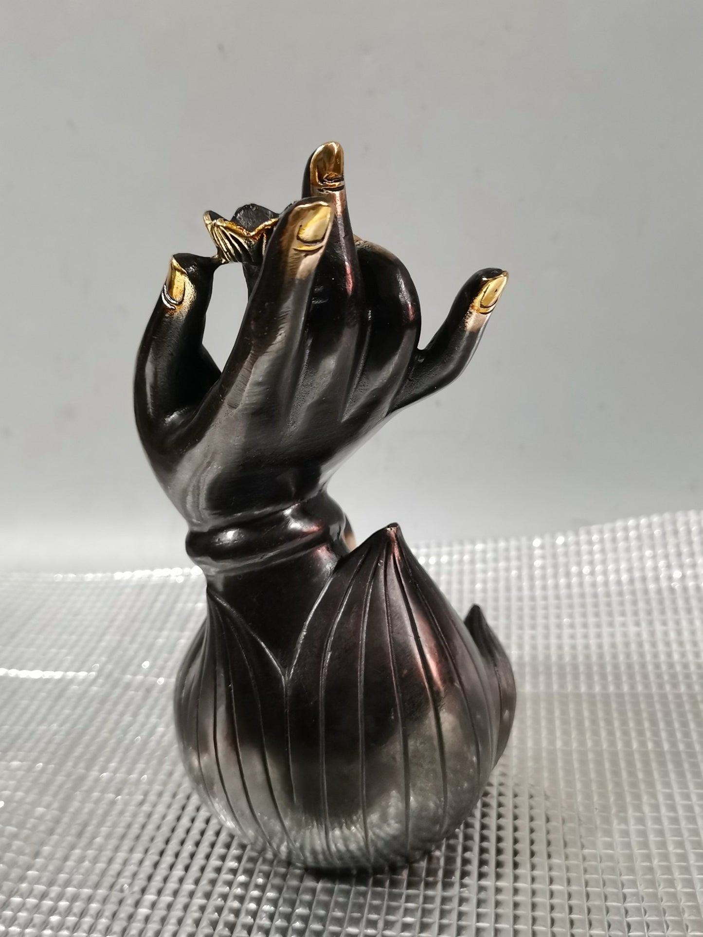 Copper Buddha Hand Lotus Guanyin