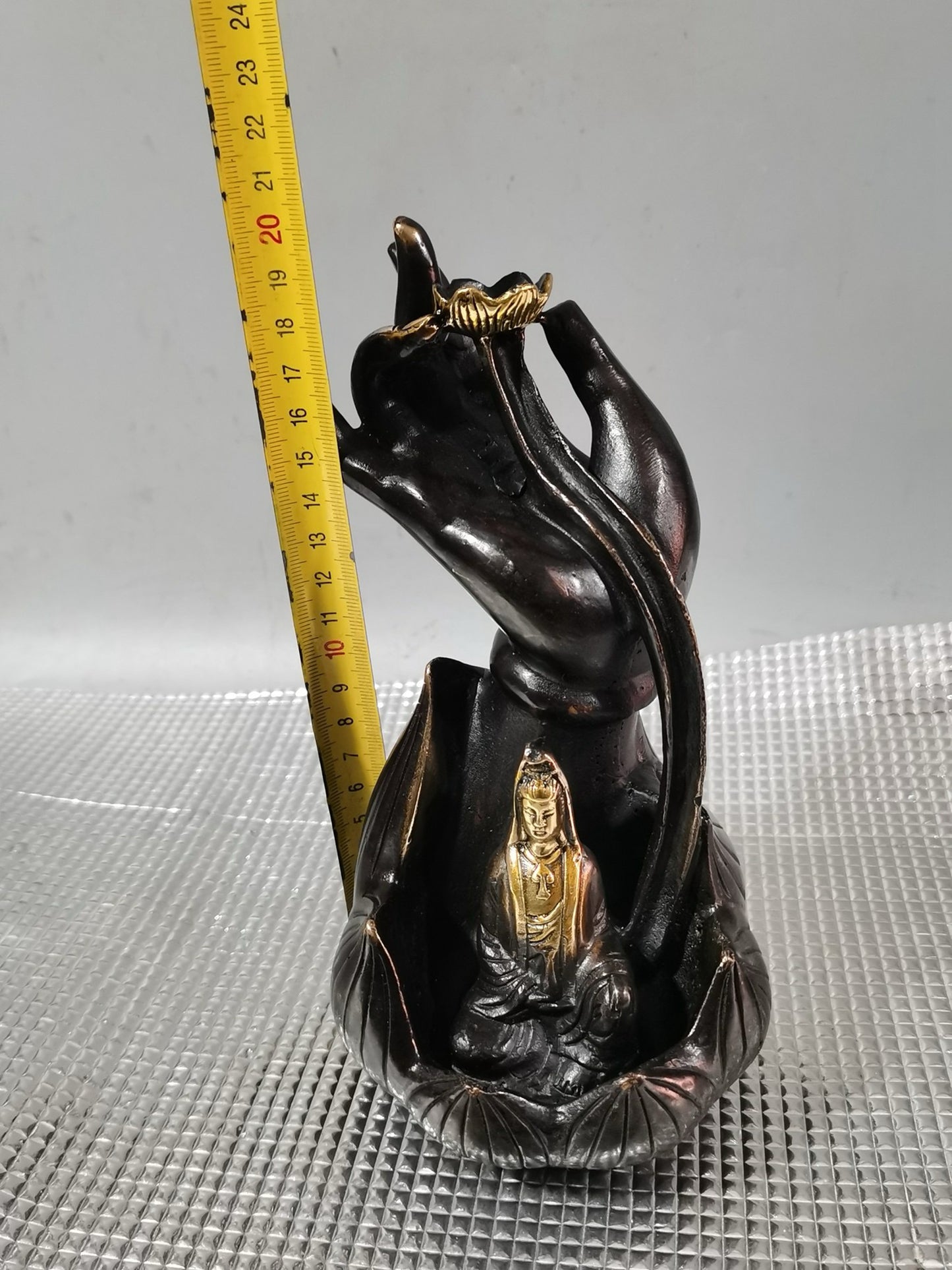 Copper Buddha Hand Lotus Guanyin