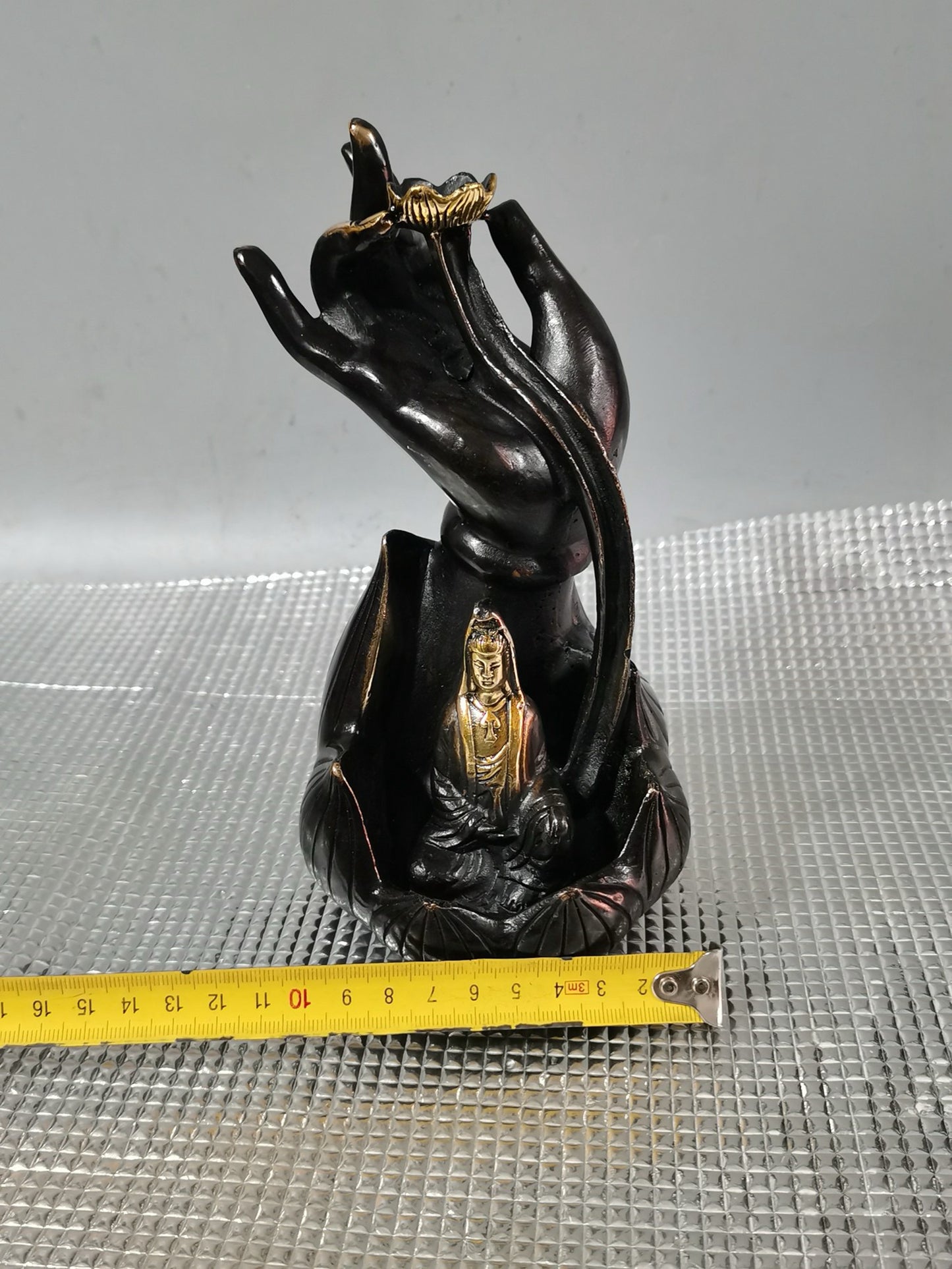 Copper Buddha Hand Lotus Guanyin