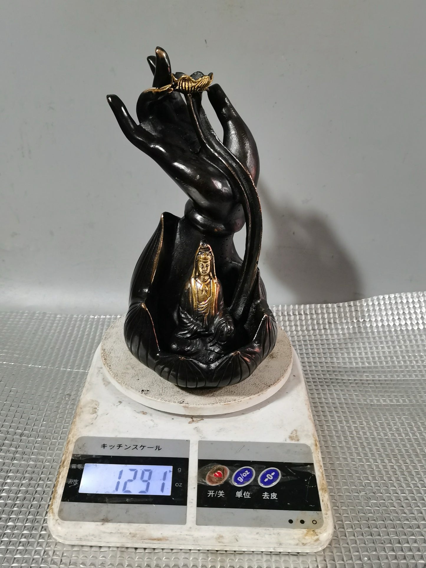 Copper Buddha Hand Lotus Guanyin