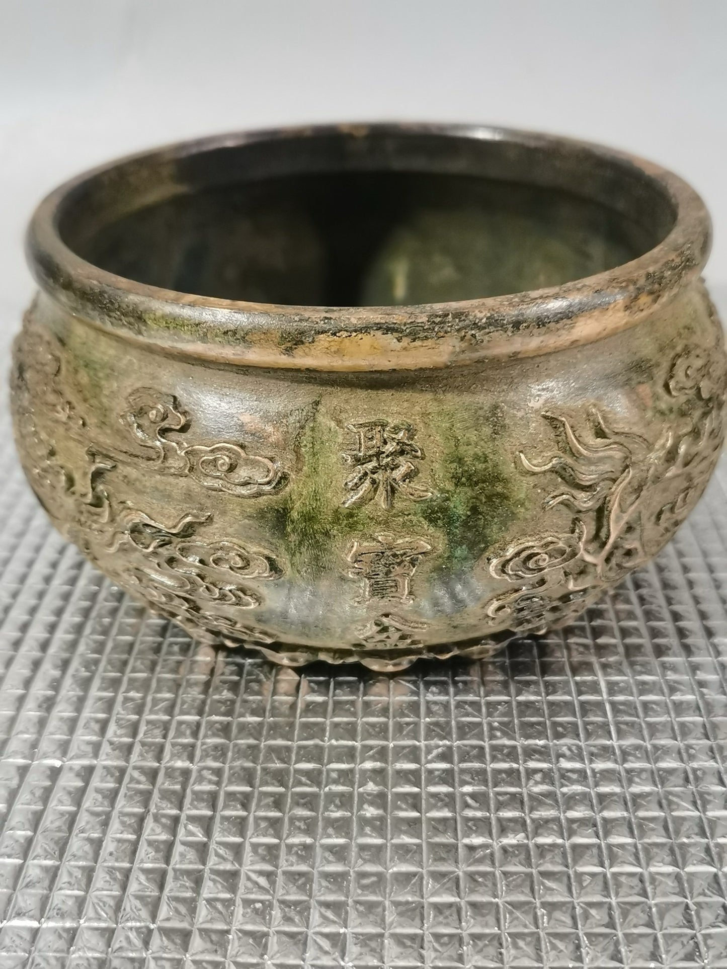 Dragon and Phoenix Bringing Auspicious Treasure Bowl