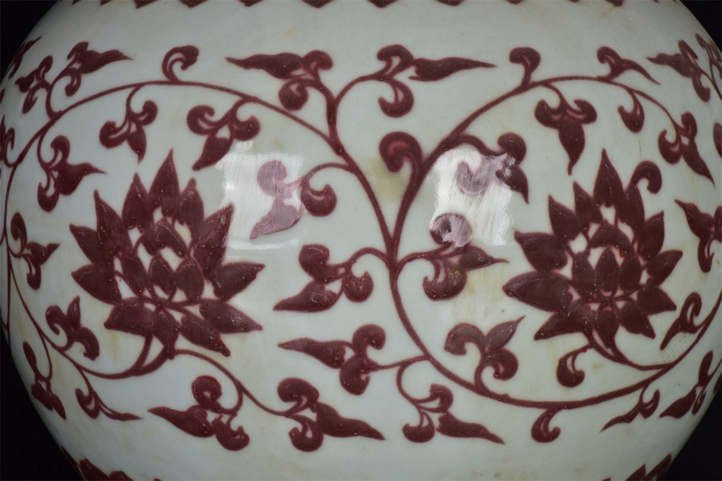 Chinese antique underglaze red entangled branch floral pattern gourd vase