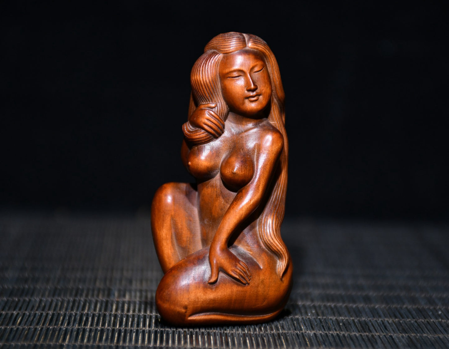 Huang Yang wood finely carved female statues
