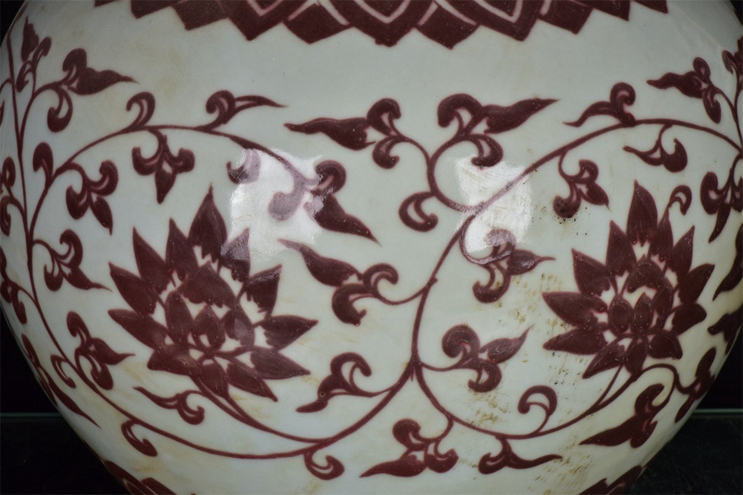 Chinese antique underglaze red entangled branch floral pattern gourd vase