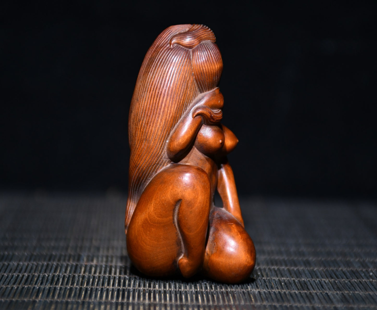Huang Yang wood finely carved female statues
