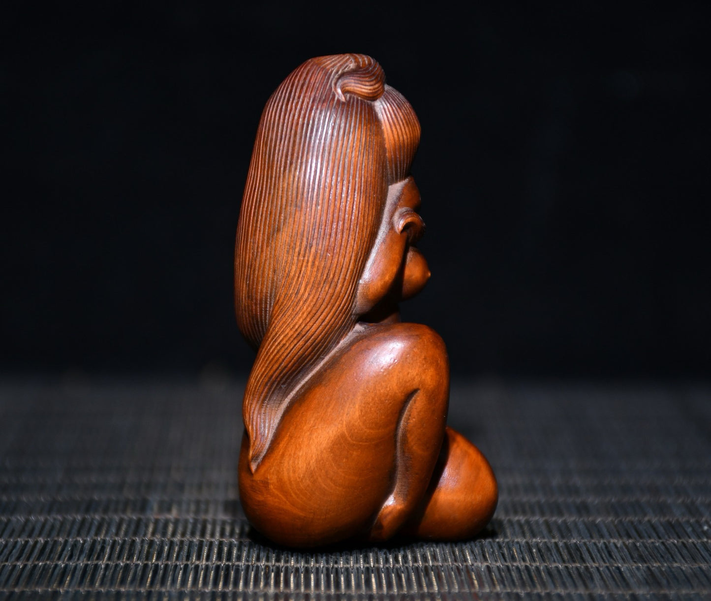 Huang Yang wood finely carved female statues