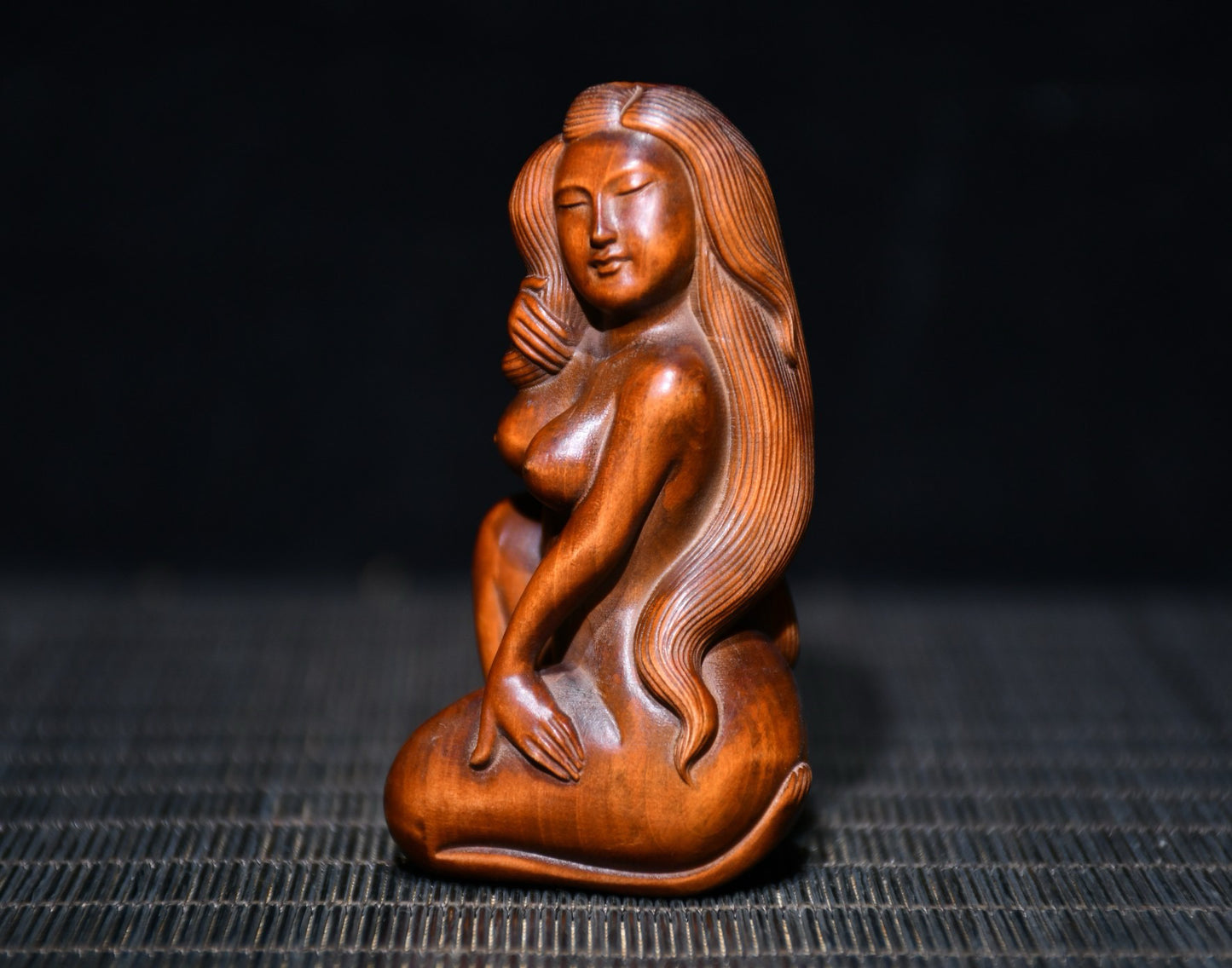 Huang Yang wood finely carved female statues