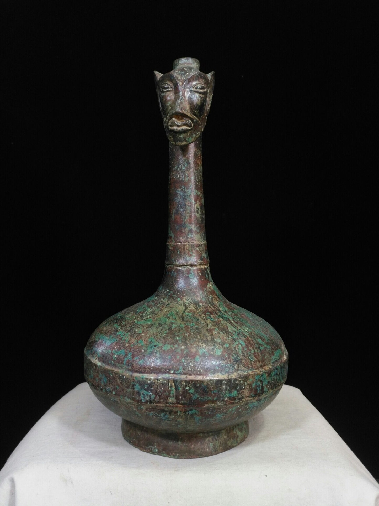 Chinese antique pure copper "Face Pot"