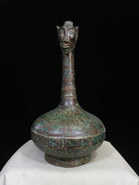 Chinese antique pure copper "Face Pot"