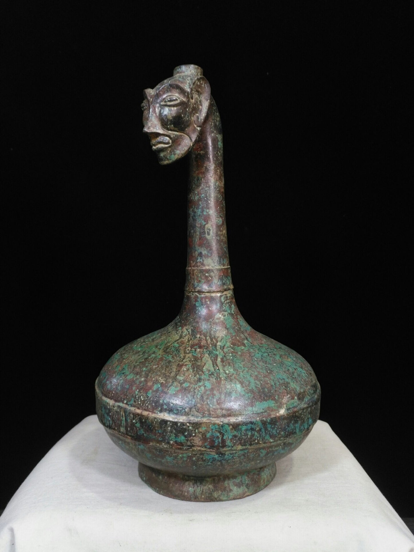 Chinese antique pure copper "Face Pot"