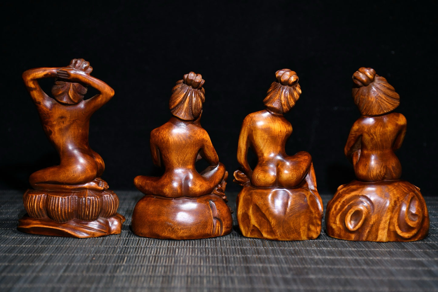Four Beauties Carved with Huangyang Wood Precision