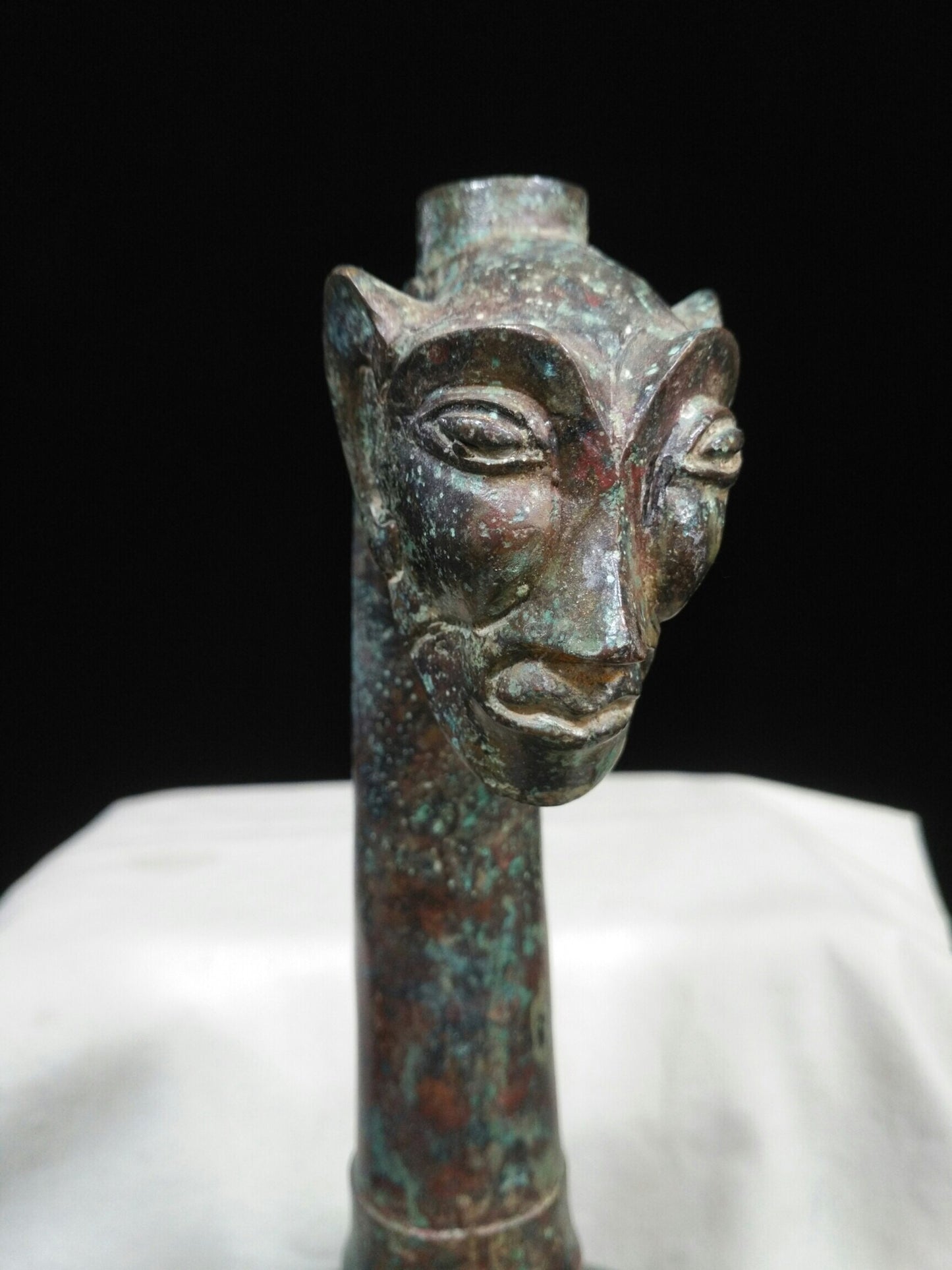 Chinese antique pure copper "Face Pot"