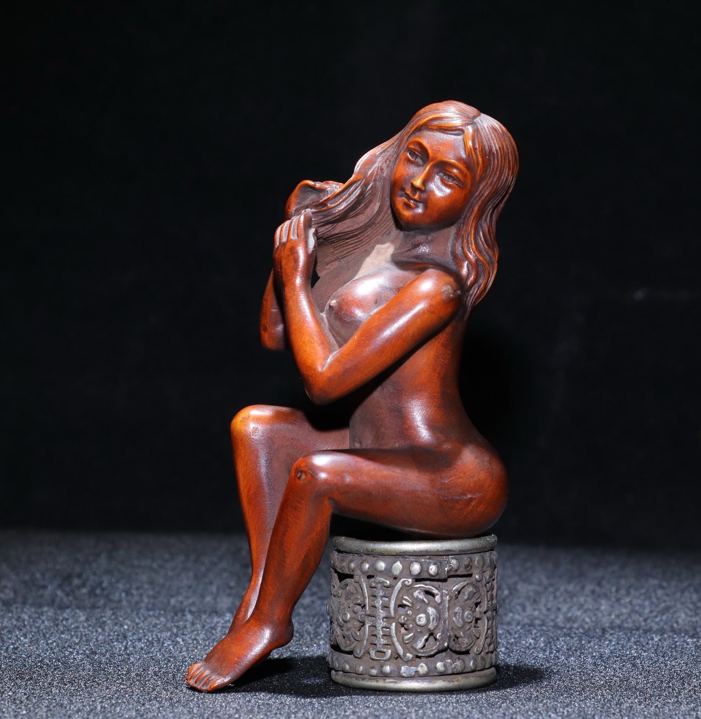 Huang Yang wood finely carved female statues