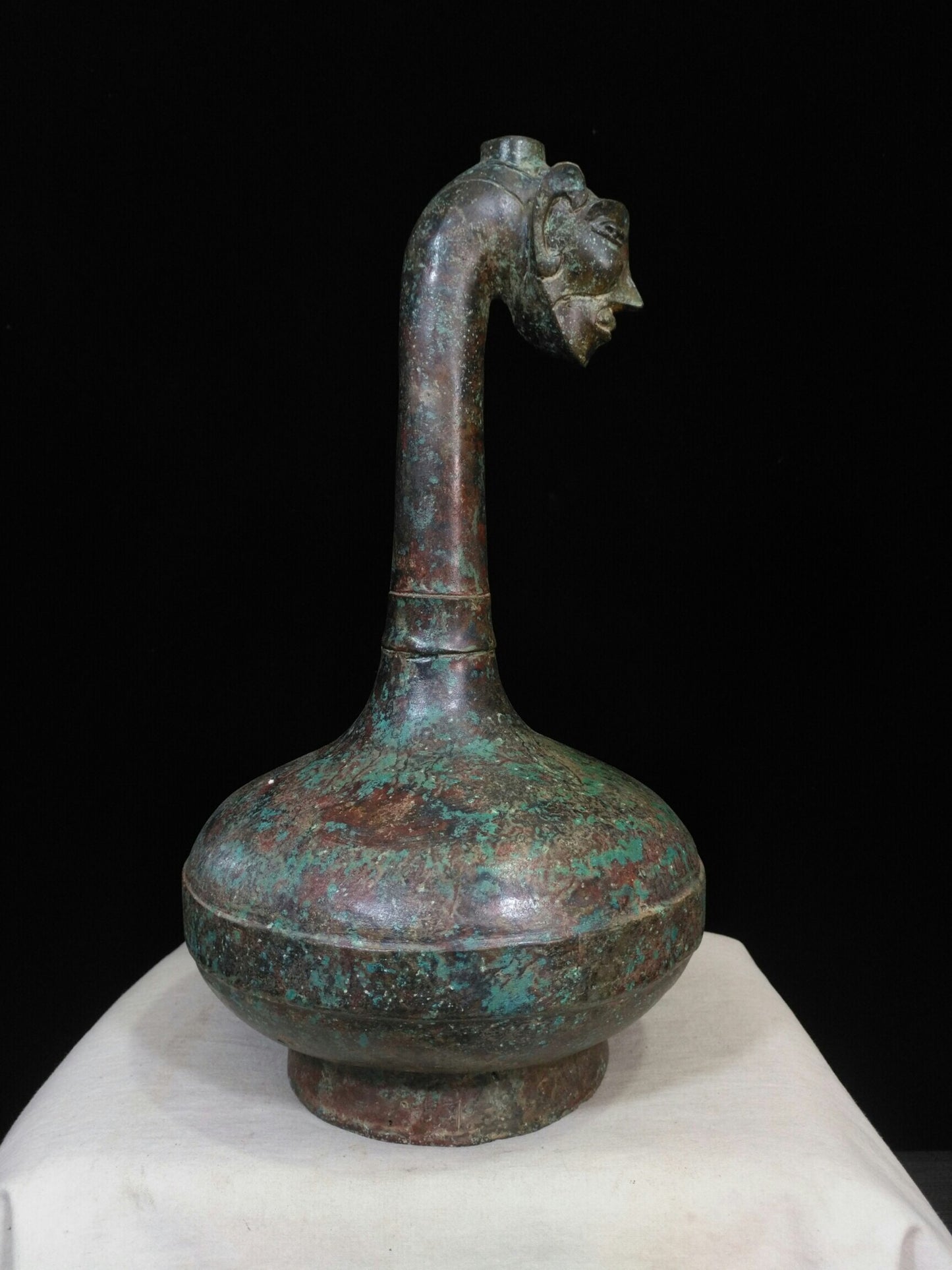 Chinese antique pure copper "Face Pot"