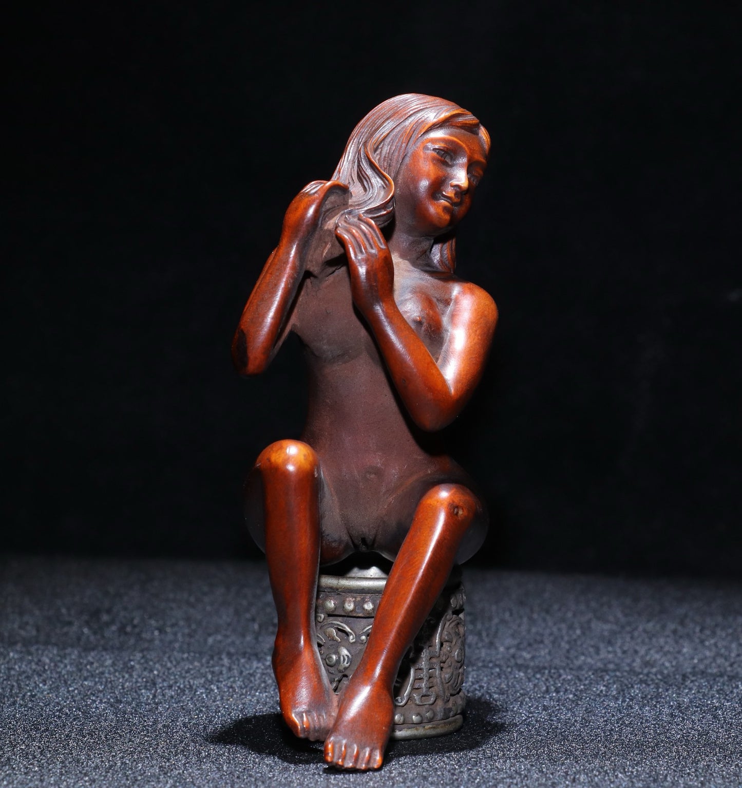 Huang Yang wood finely carved female statues