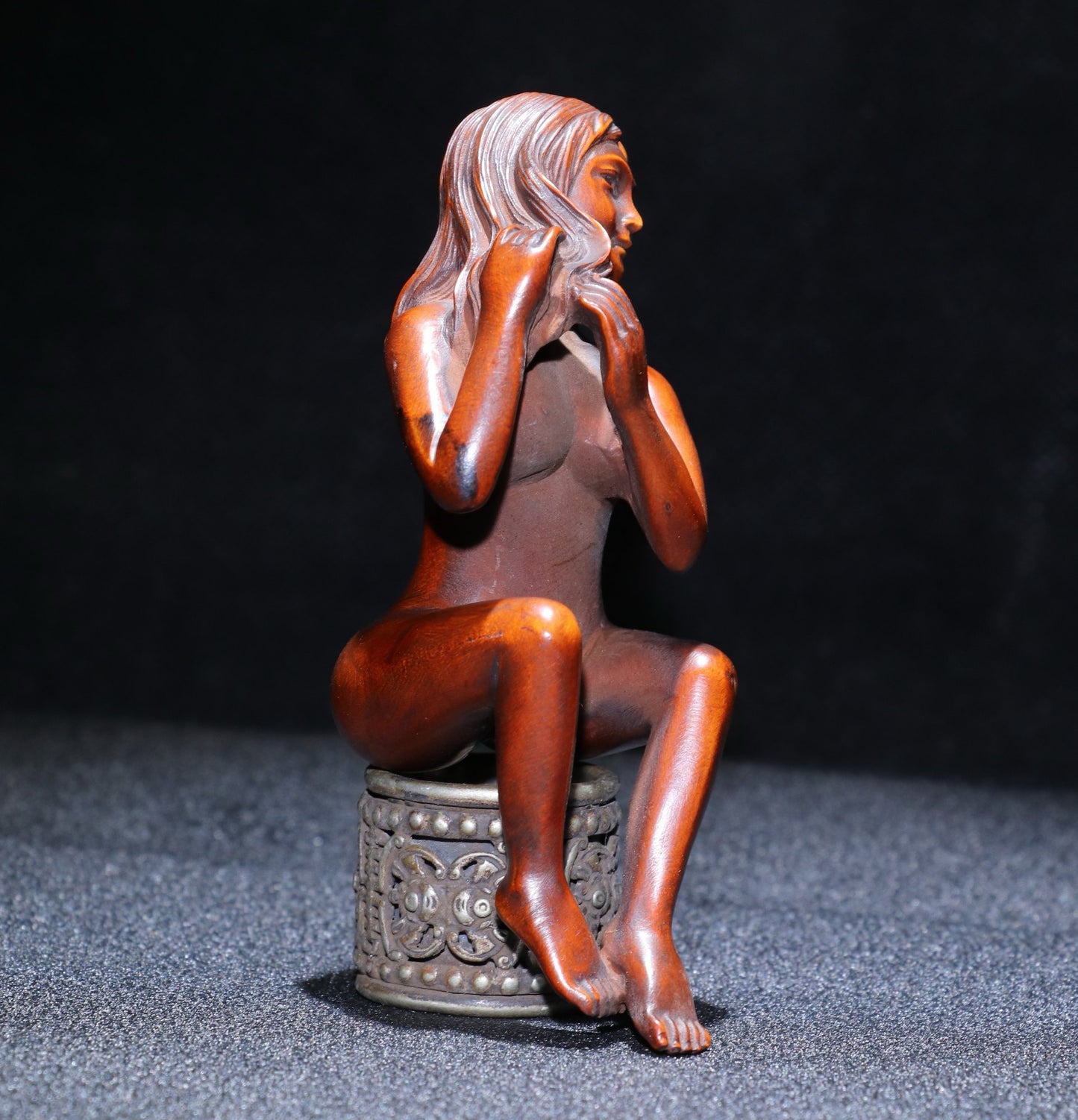 Huang Yang wood finely carved female statues