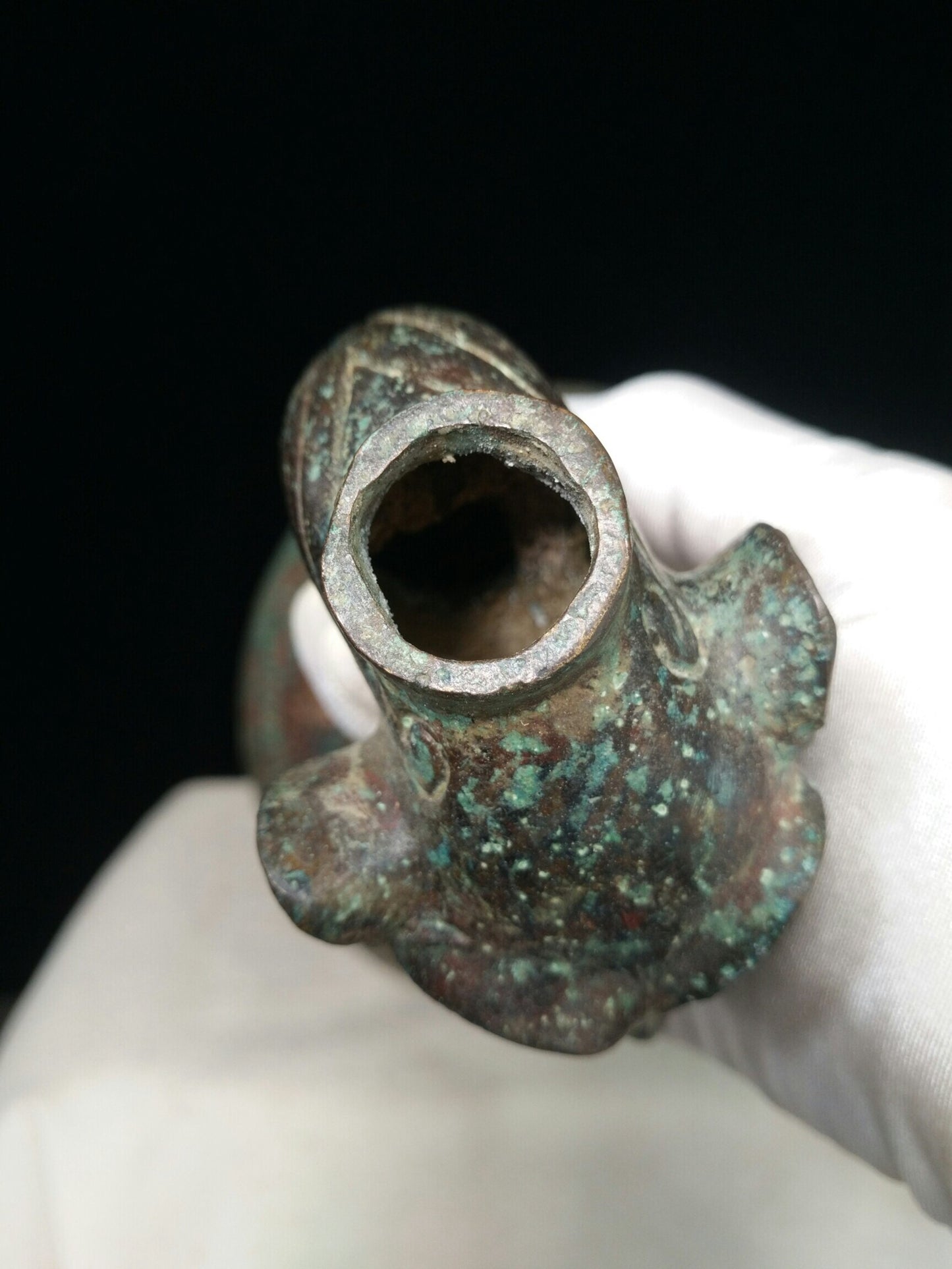 Chinese antique pure copper "Face Pot"