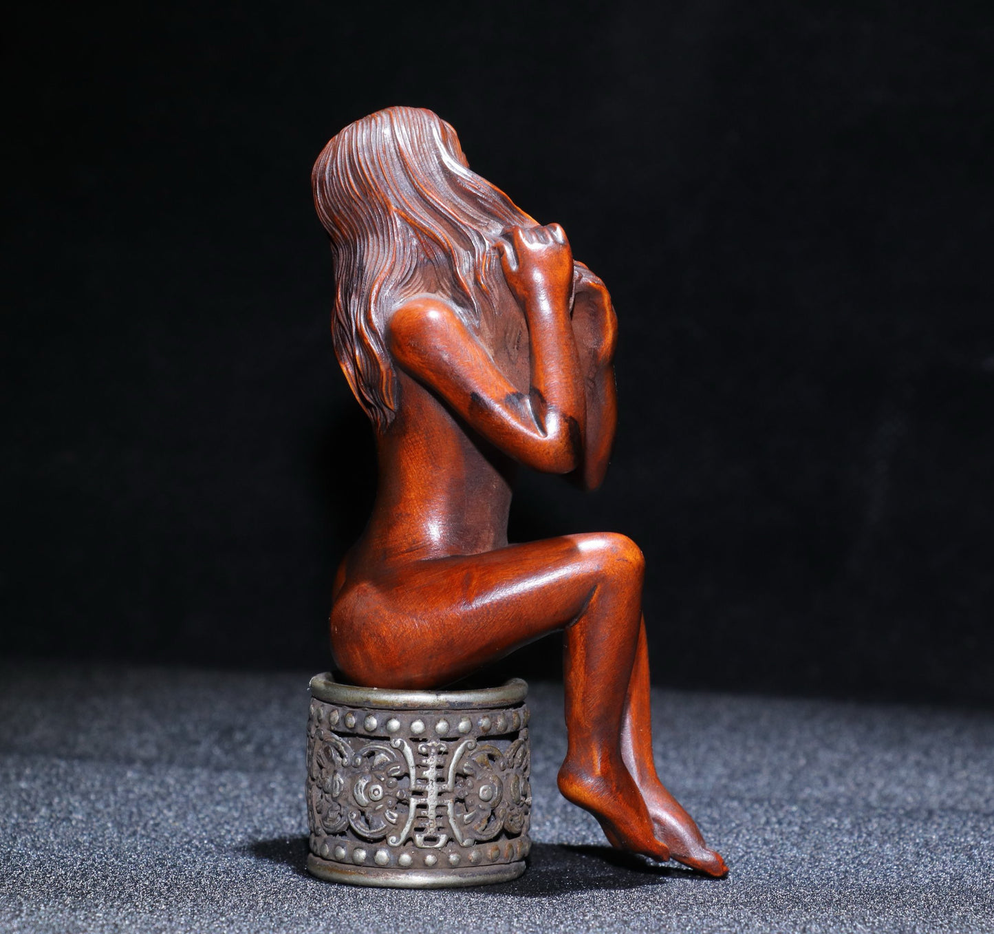 Huang Yang wood finely carved female statues