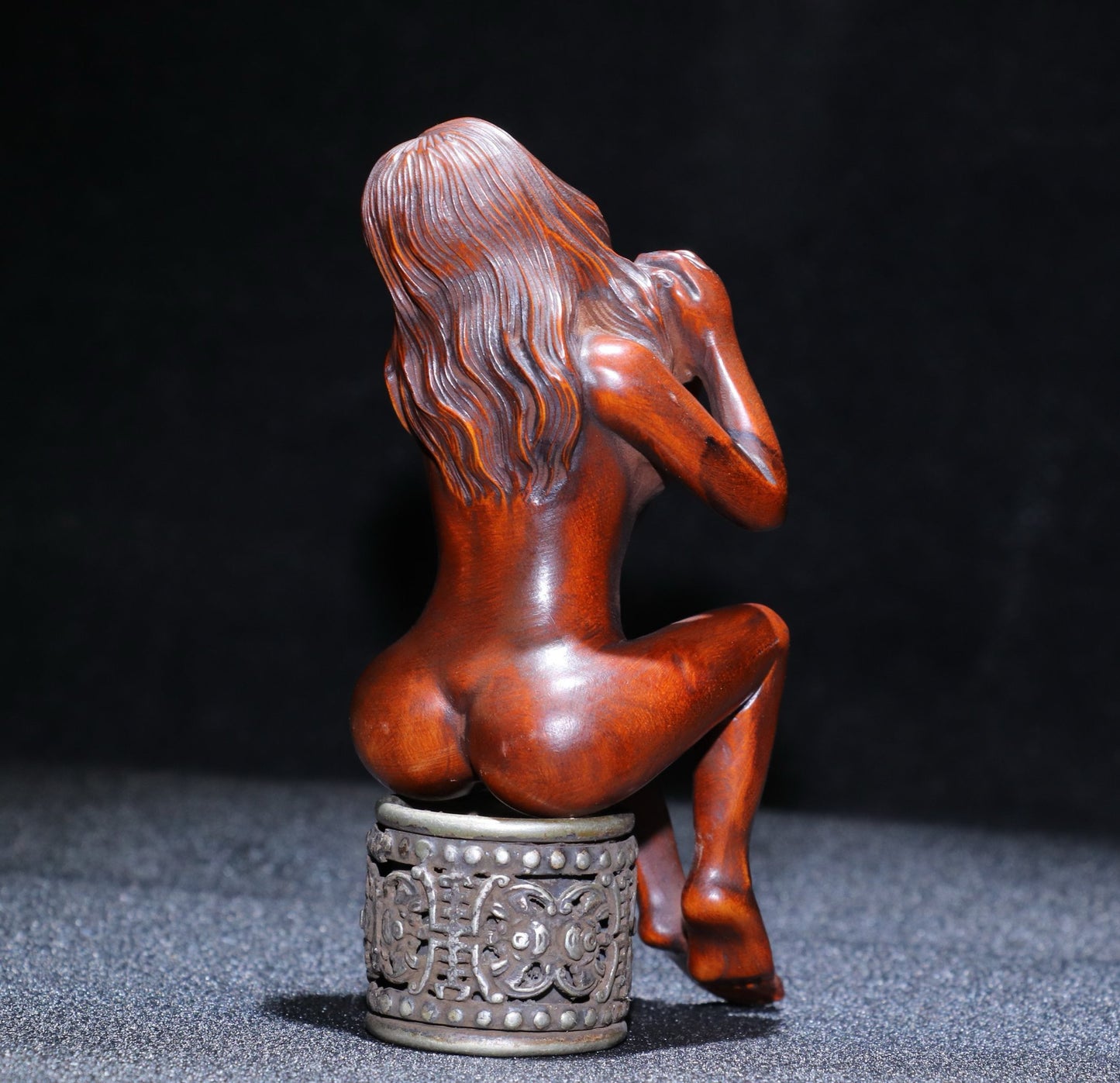 Huang Yang wood finely carved female statues