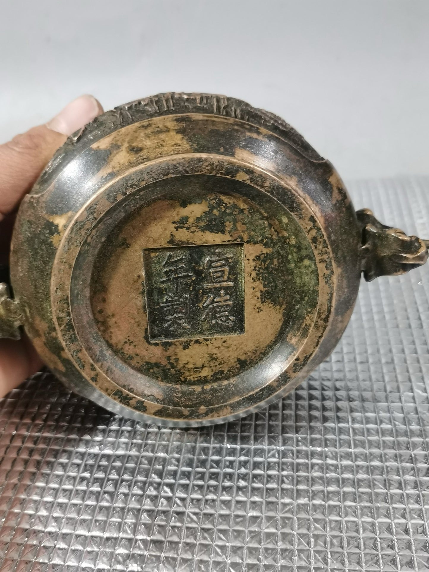 Pure copper dragon ear lotus incense burner
