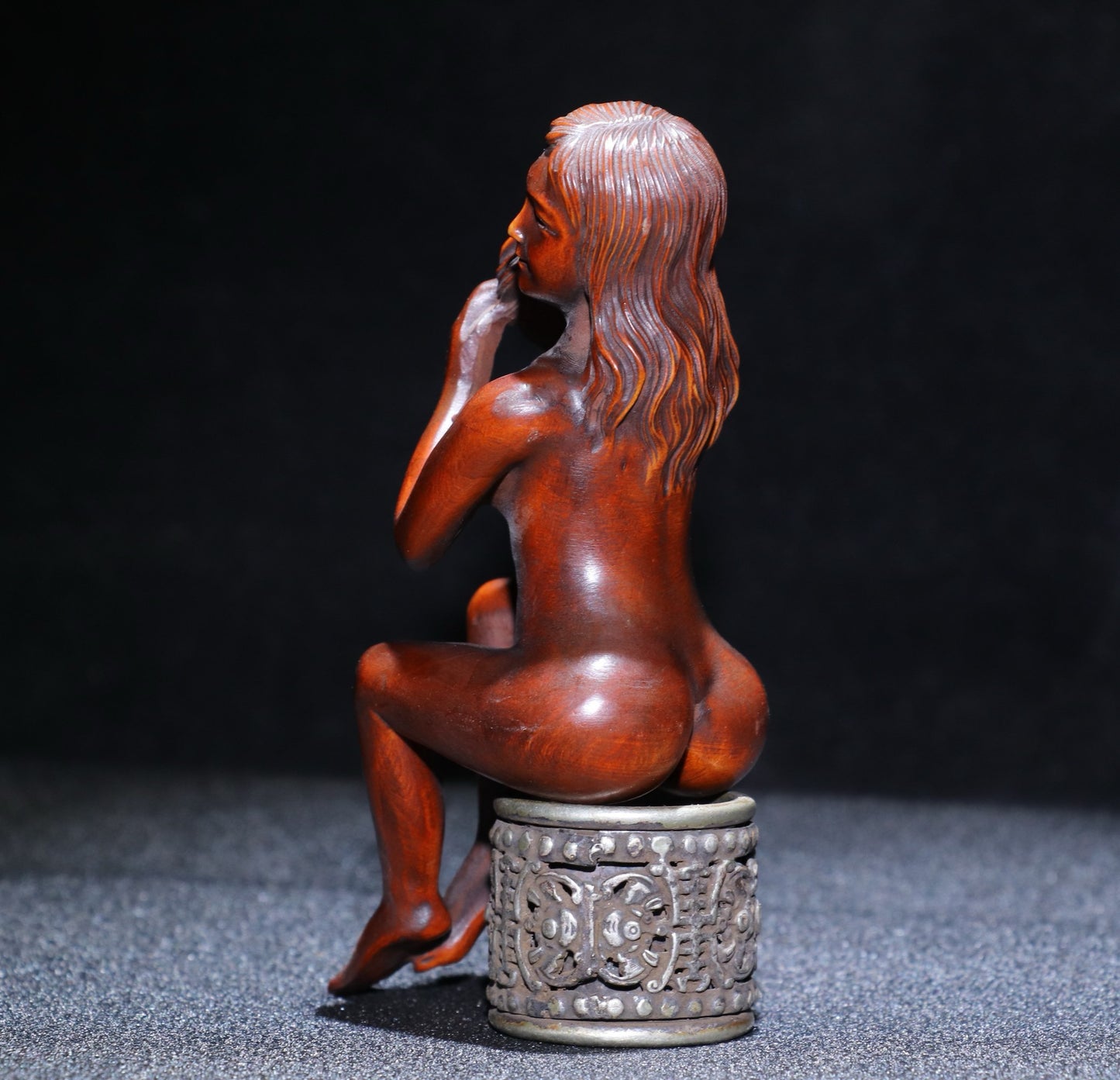Huang Yang wood finely carved female statues