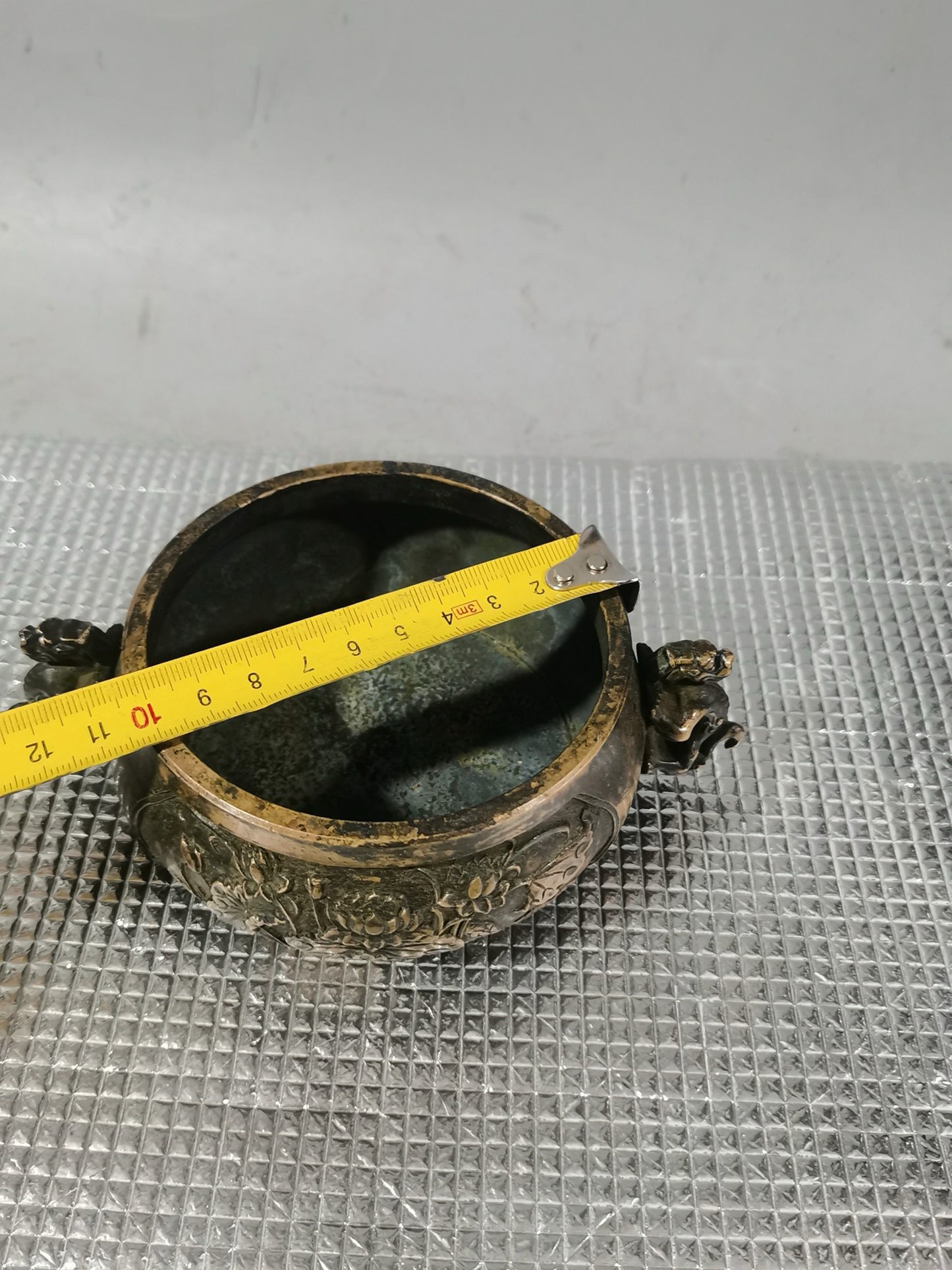 Pure copper dragon ear lotus incense burner