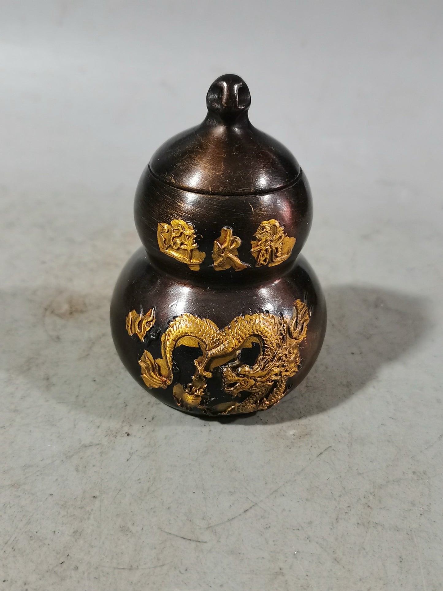 Purple Copper Bagua Fire Avoiding Dragon Bottle