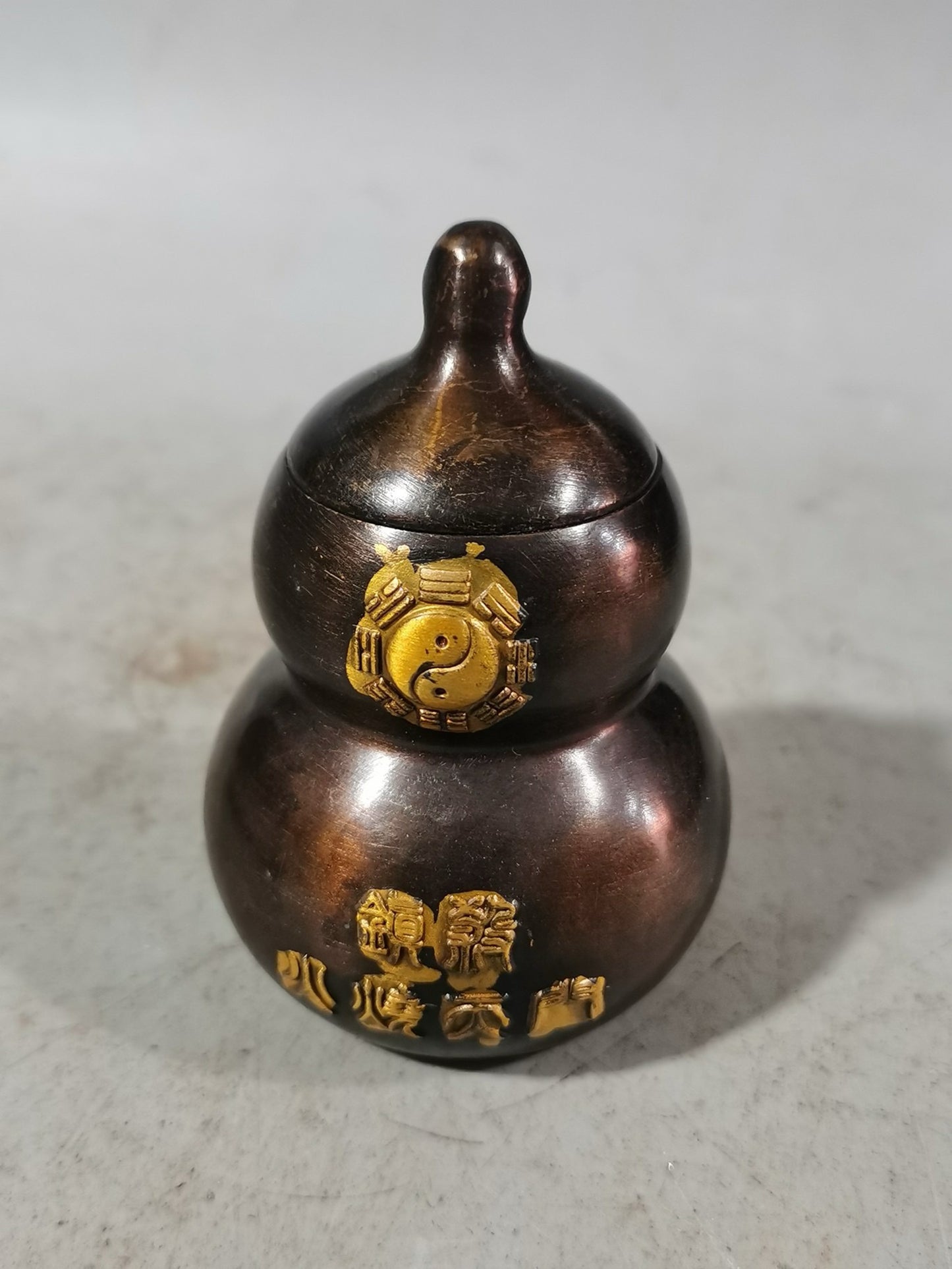 Purple Copper Bagua Fire Avoiding Dragon Bottle