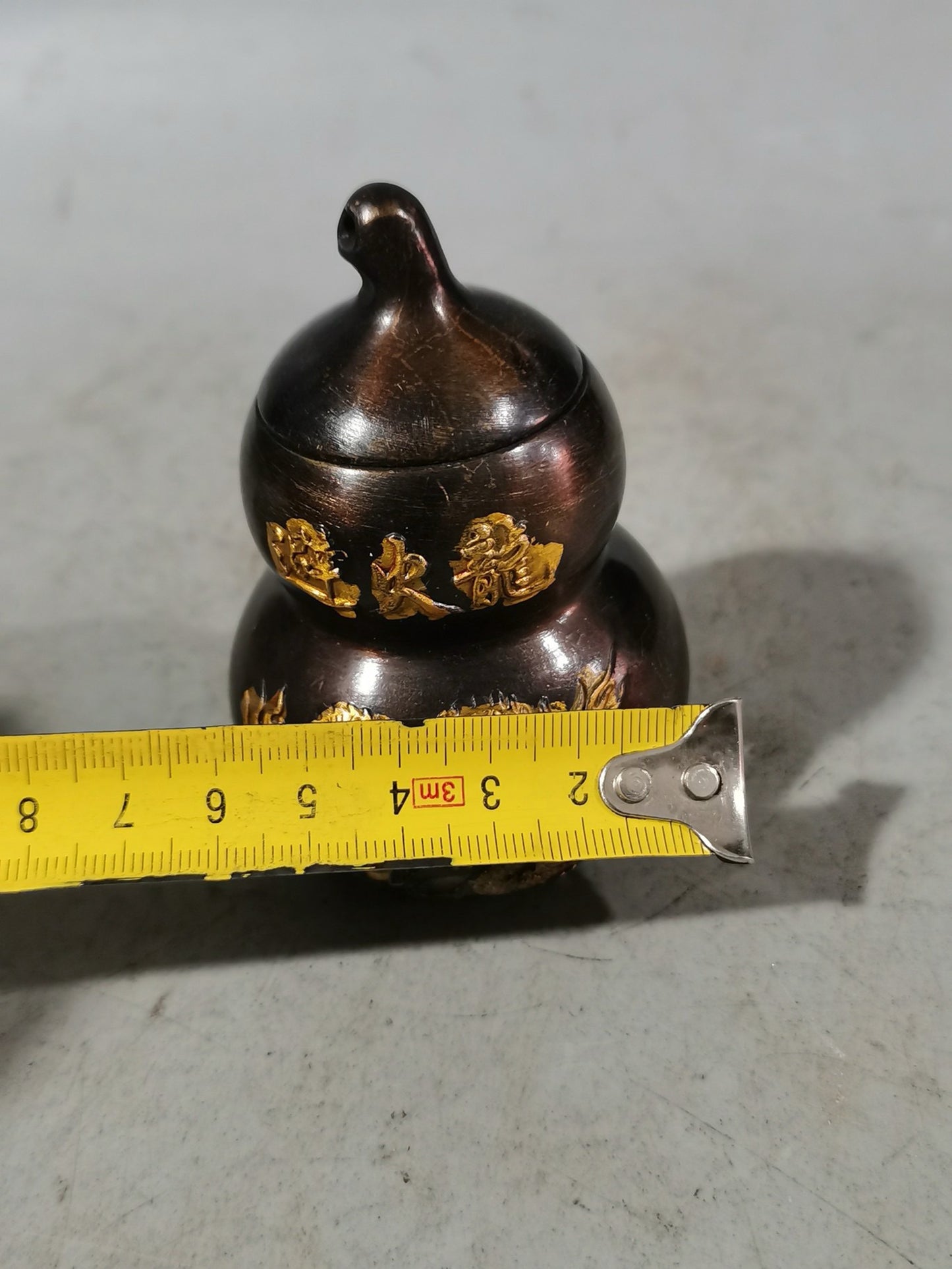 Purple Copper Bagua Fire Avoiding Dragon Bottle
