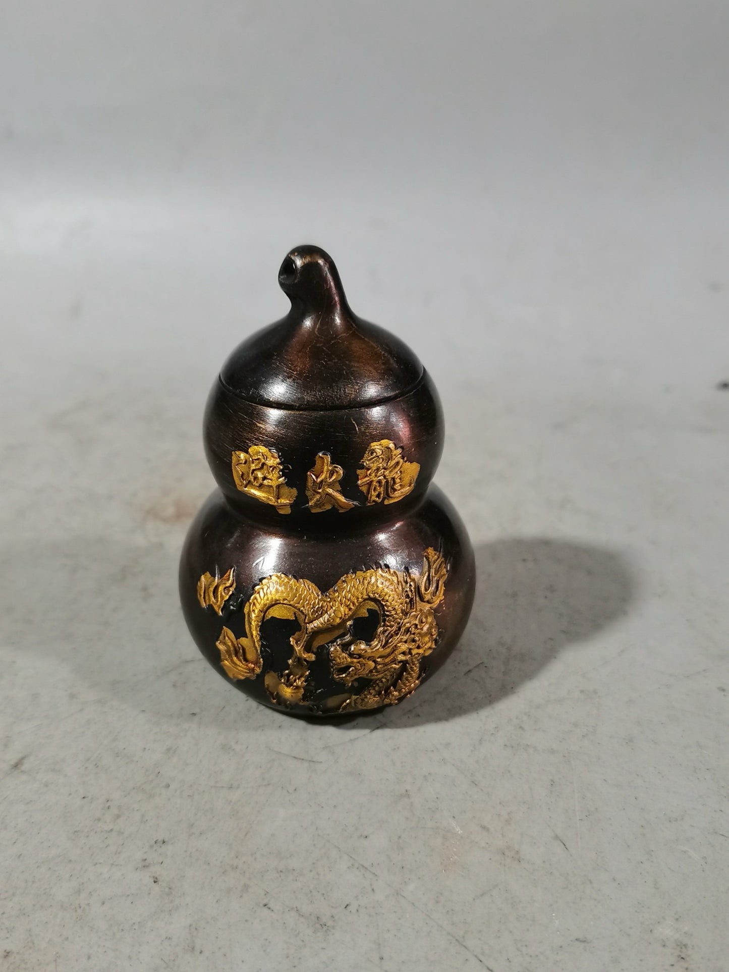 Purple Copper Bagua Fire Avoiding Dragon Bottle