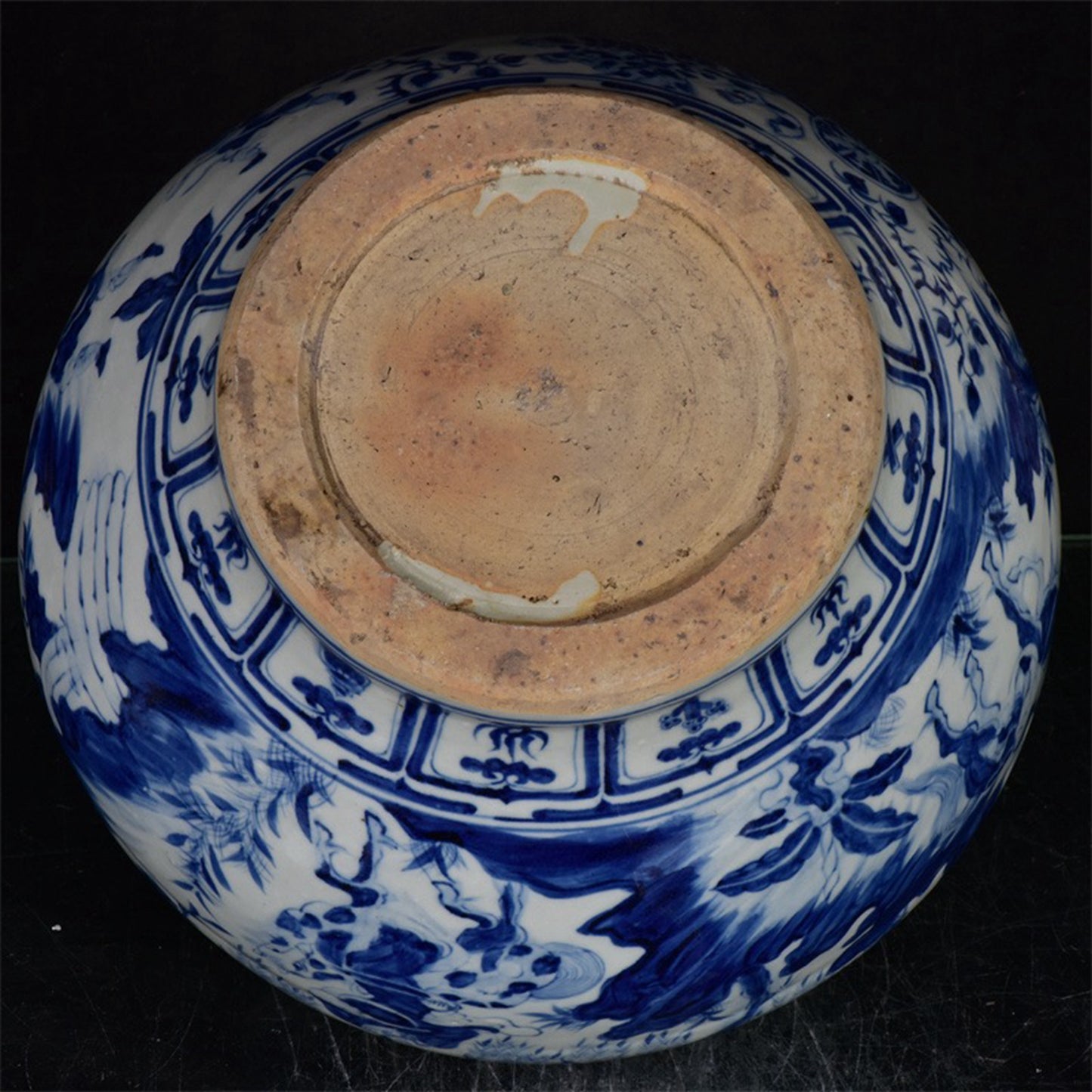 Chinese Antique Blue and White Guiguzi Descending Mountain Pattern Jar